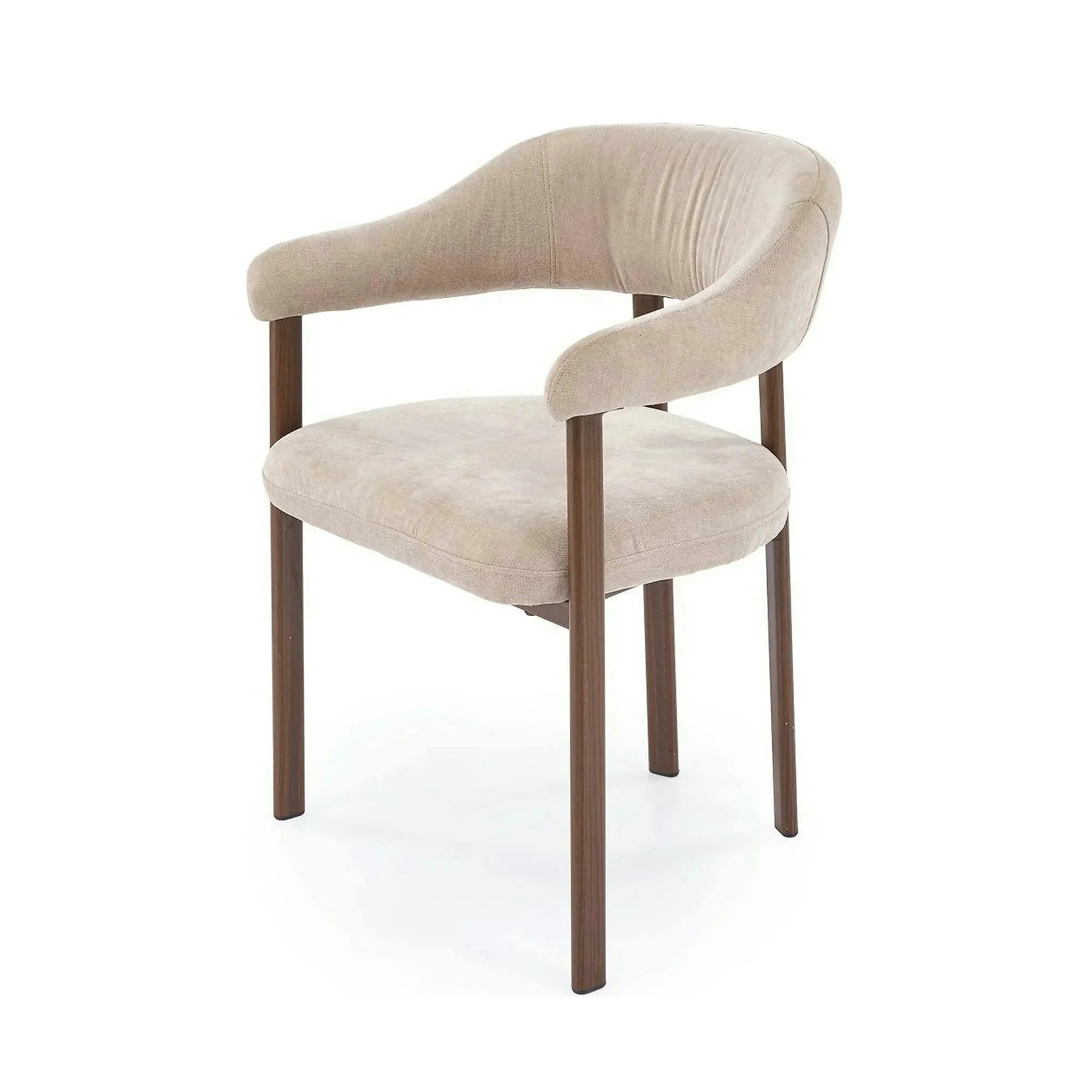 Scaun K616, bej/nuc, stofa clasica/metal, 58x56x80 cm