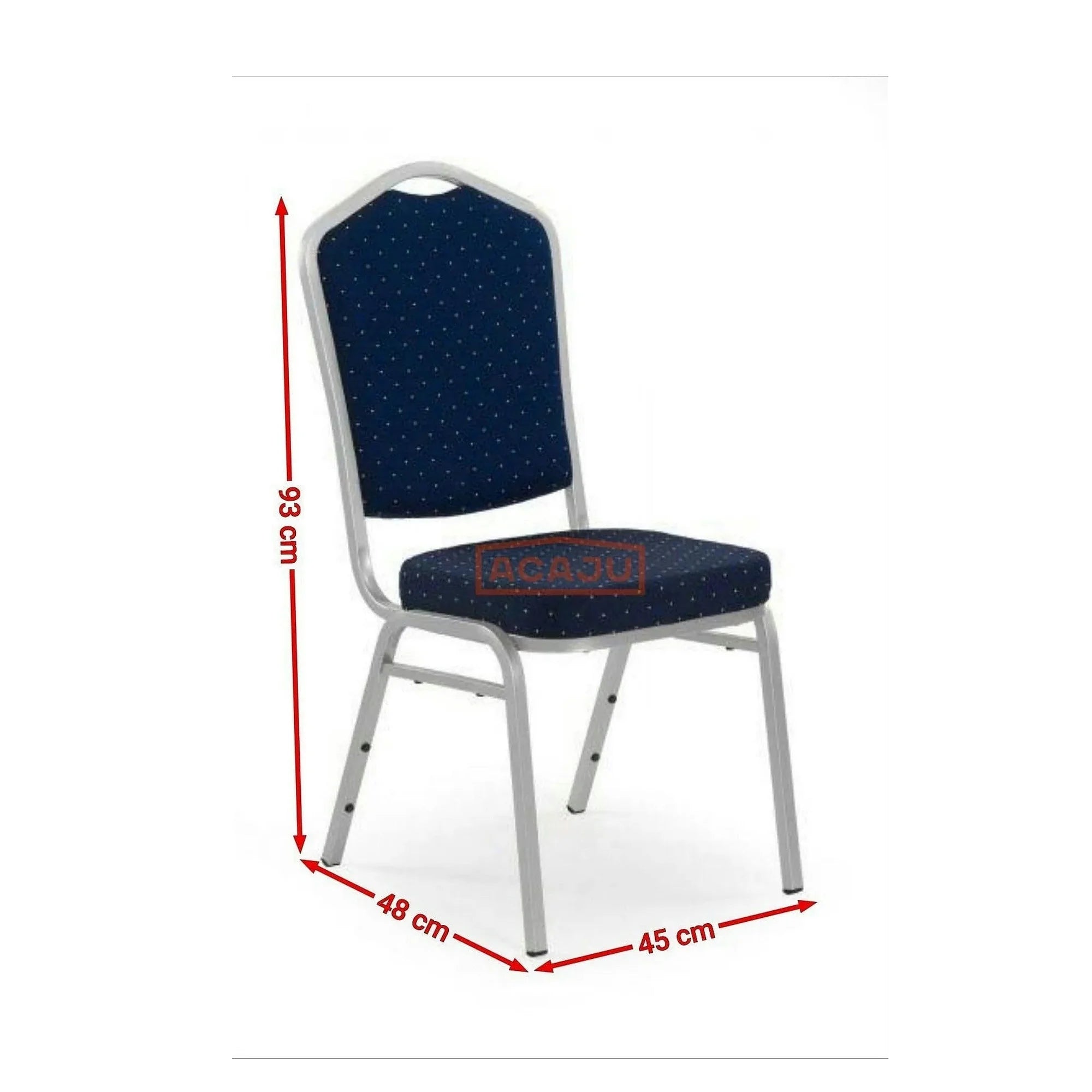Scaun K66-S, albastru/argintiu, stofa clasica/metal, 45X48X93 CM