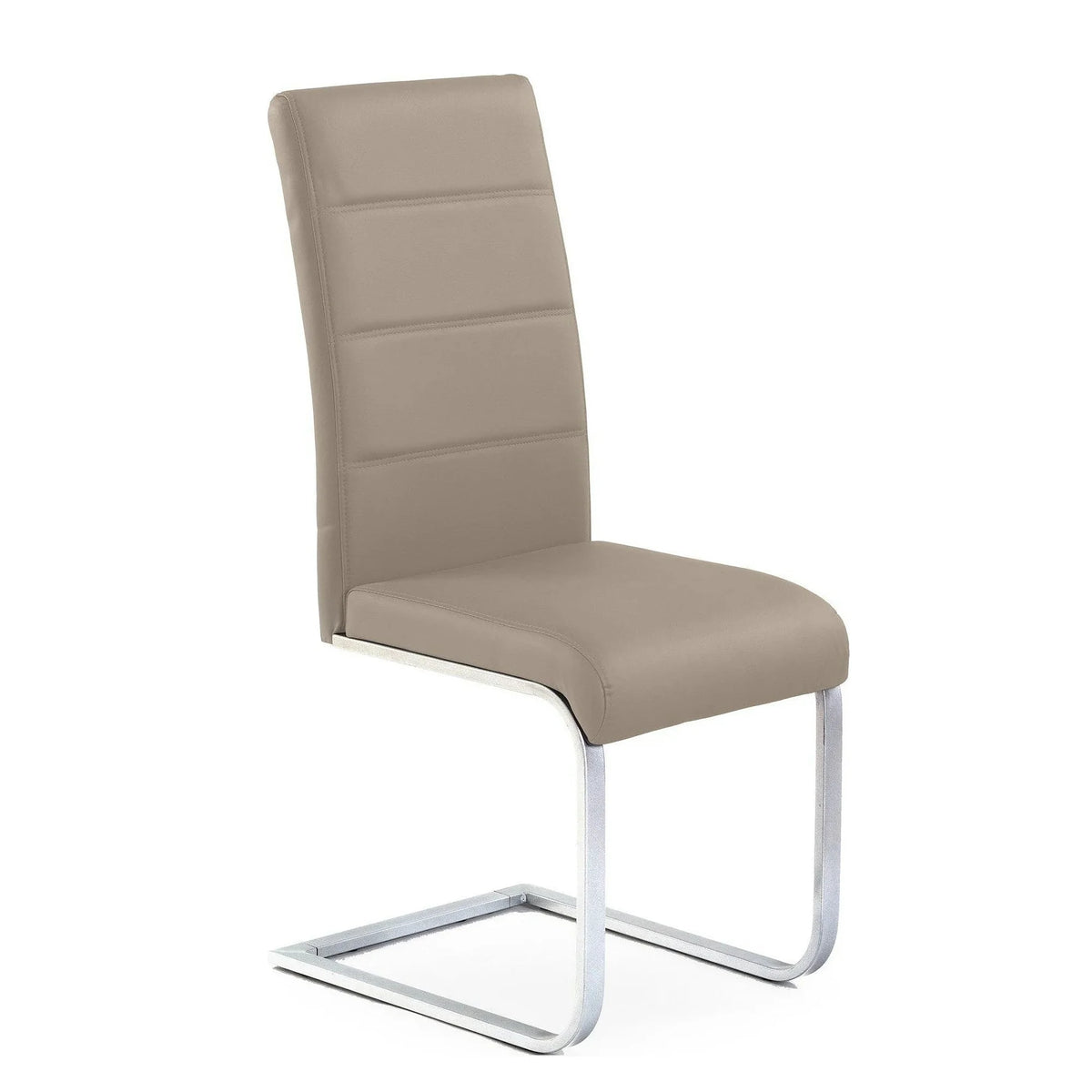 Scaun K85, cappuccino/crom, piele ecologic/metal, 42x56x100 cm