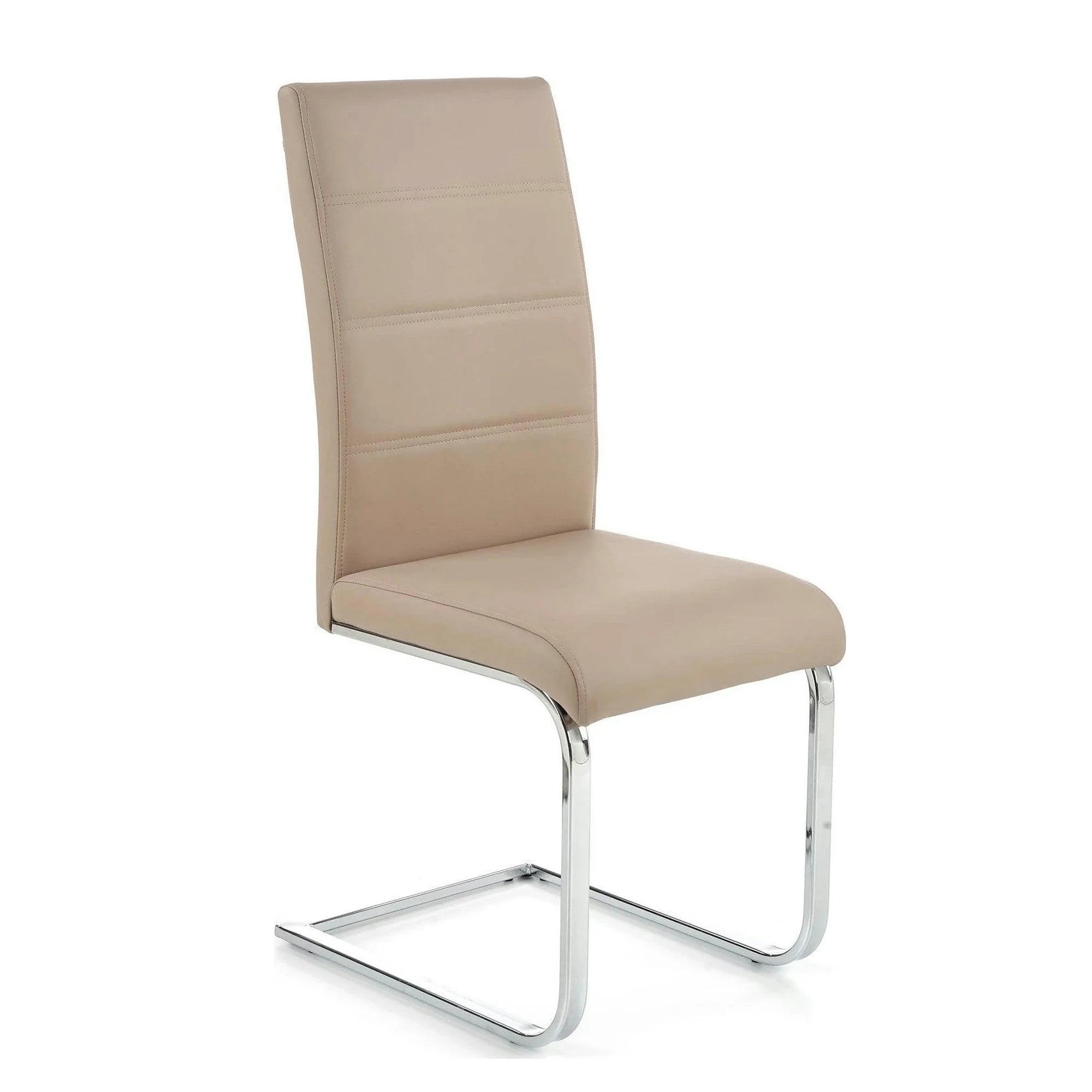 Scaun K85, cappuccino/crom, piele ecologic/metal, 42x56x100 cm