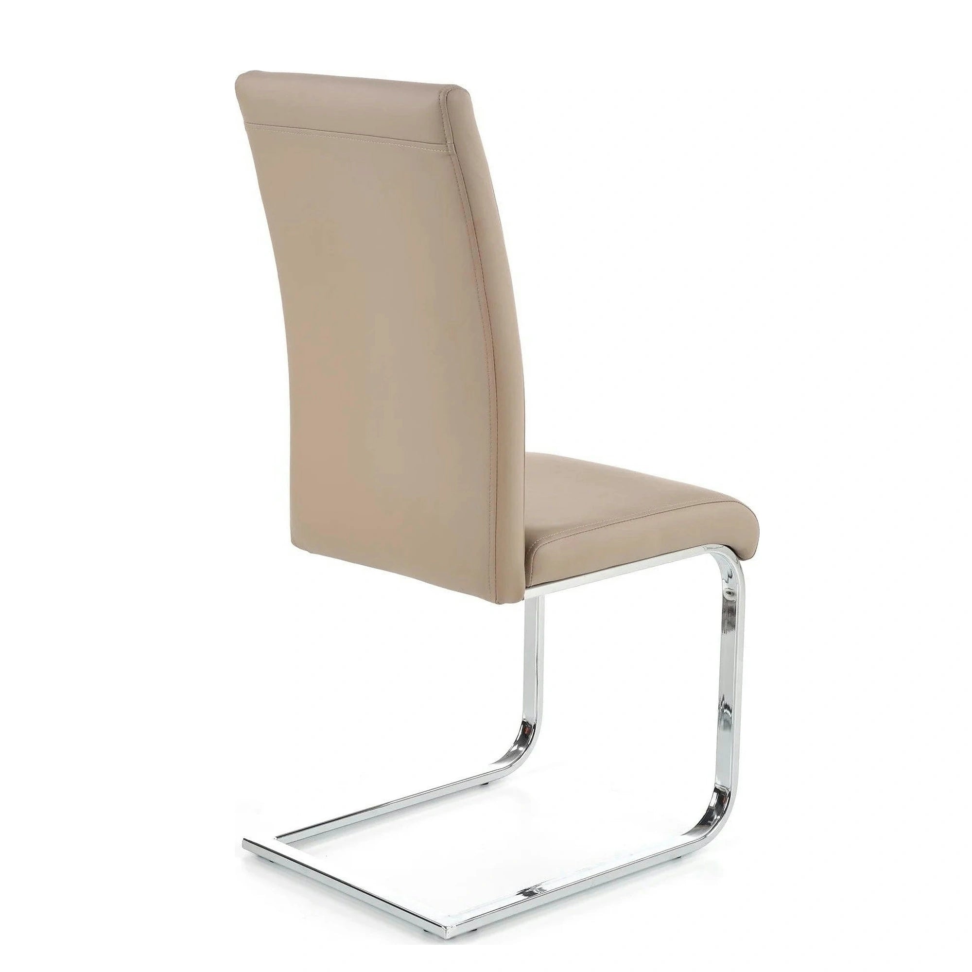 Scaun K85, cappuccino/crom, piele ecologic/metal, 42x56x100 cm