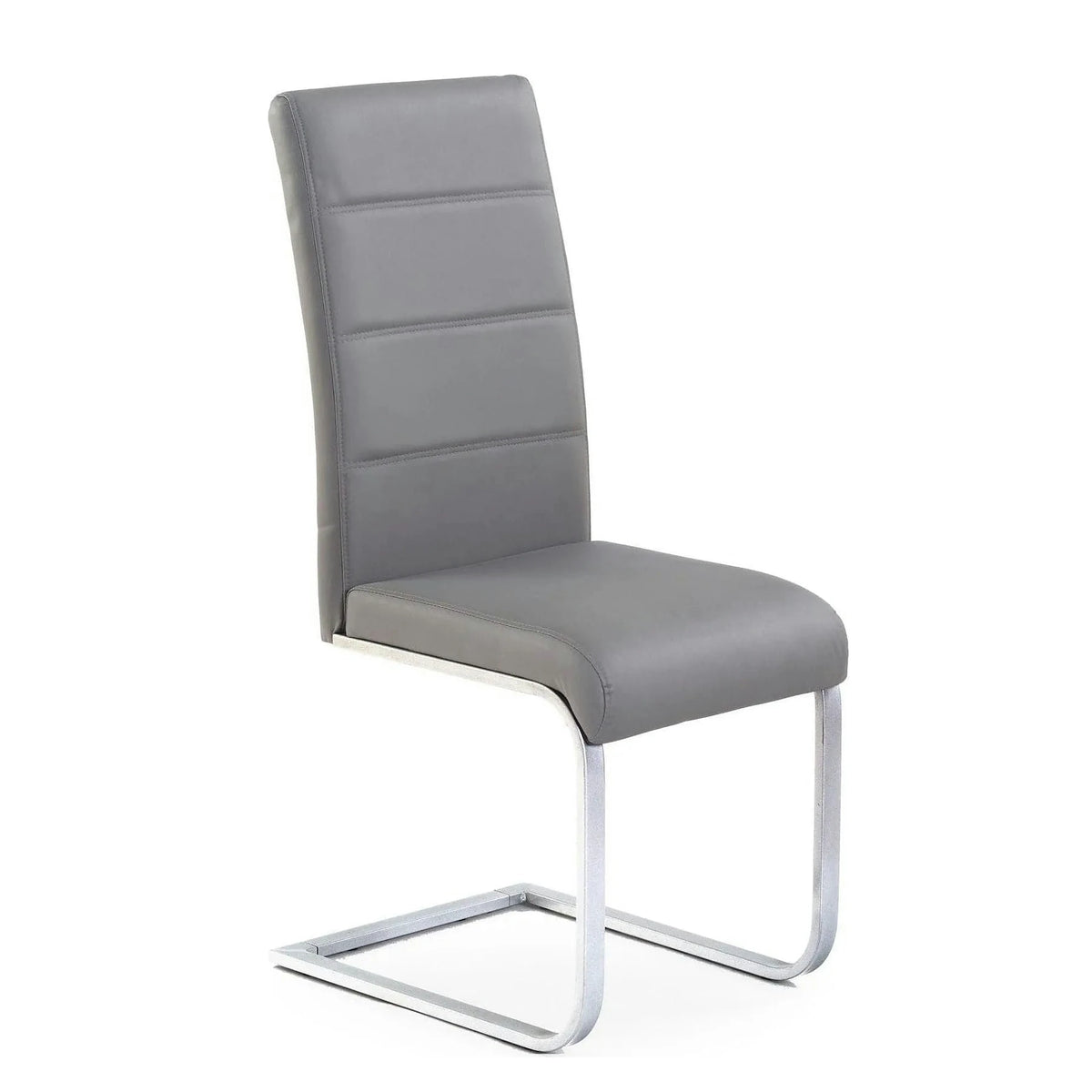 Scaun K85, gri/crom, piele ecologic/metal, 42x56x100 cm