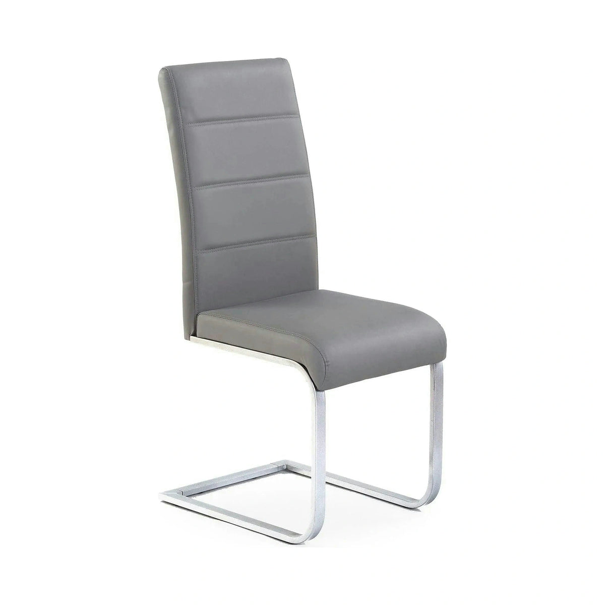Scaun K85, gri/crom, piele ecologic/metal, 42x56x100 cm