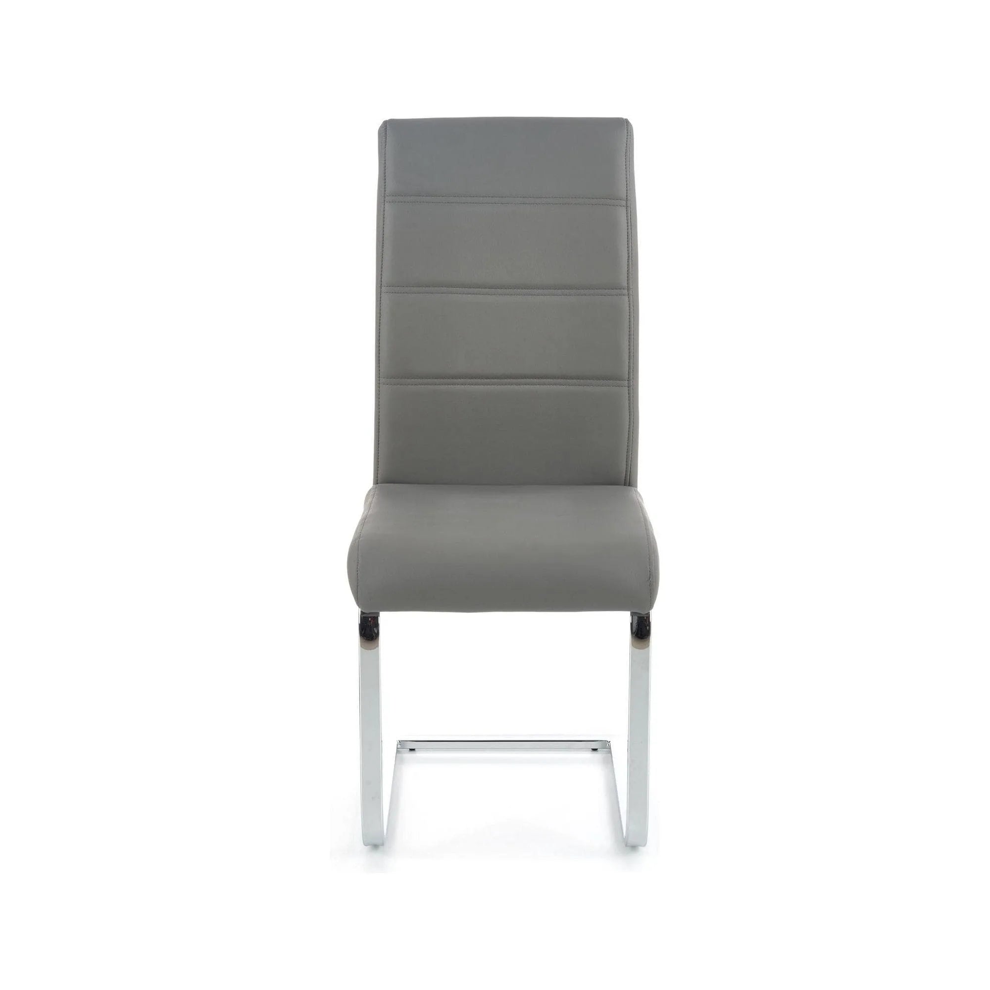 Scaun K85, gri/crom, piele ecologic/metal, 42x56x100 cm