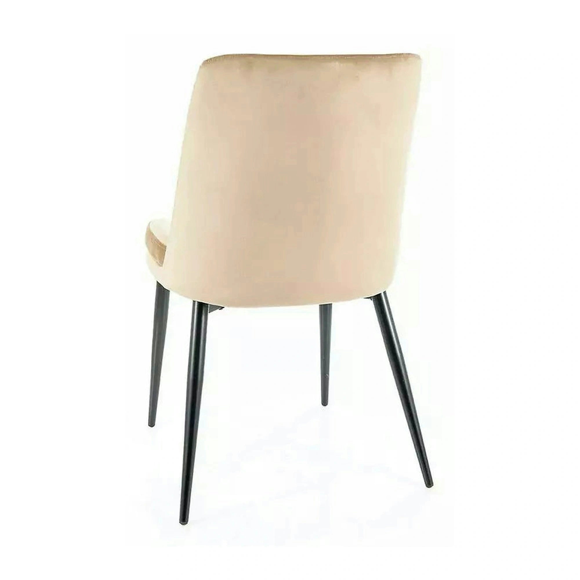 Scaun KAYLA, bej/negru, stofa catifelata/metal, 49x46x84 cm