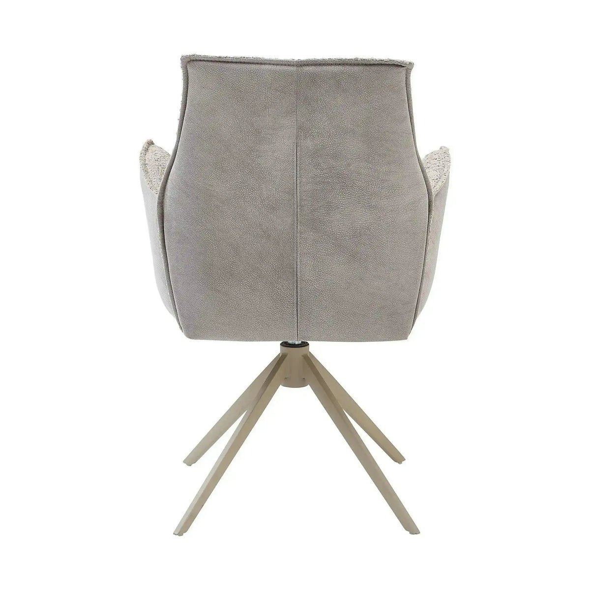 Scaun KAYLA, grej/bej, stofa buclata/stofa clasica/metal, 58x63x88 cm
