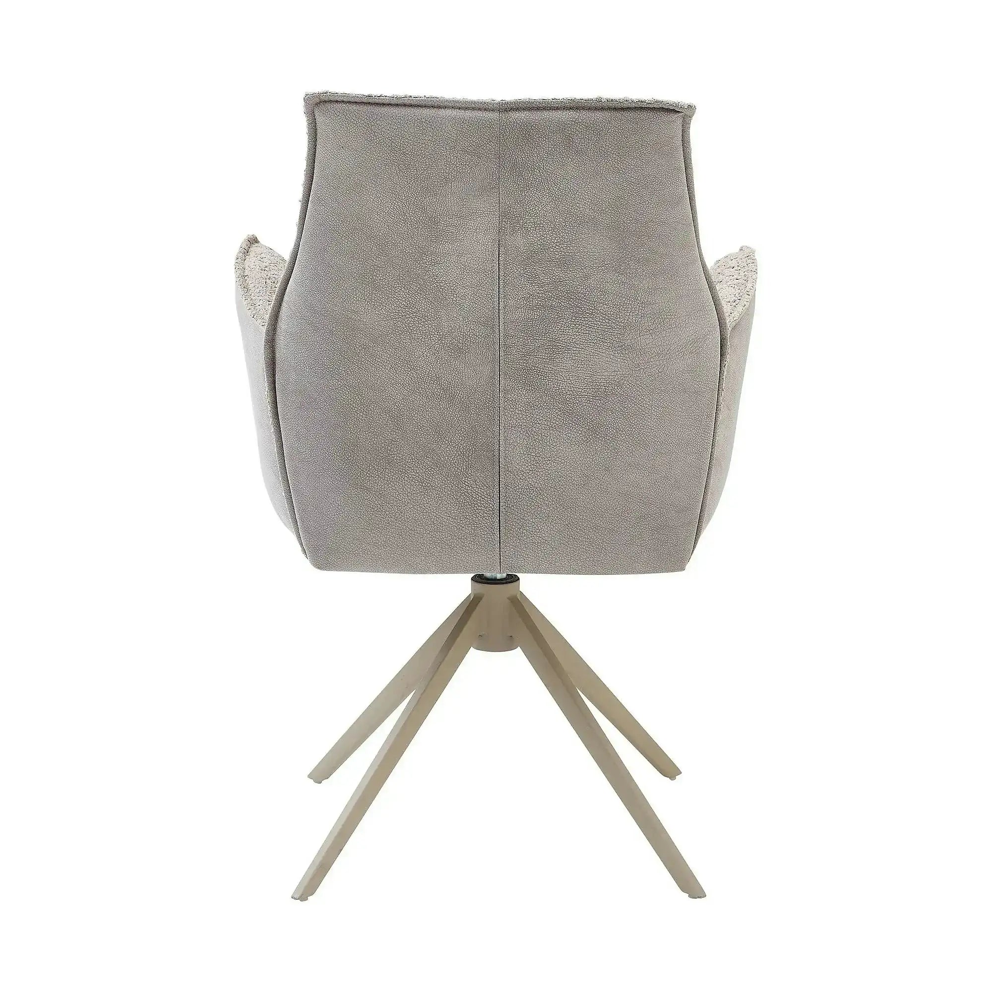 Scaun KAYLA, grej/bej, stofa buclata/stofa clasica/metal, 58x63x88 cm