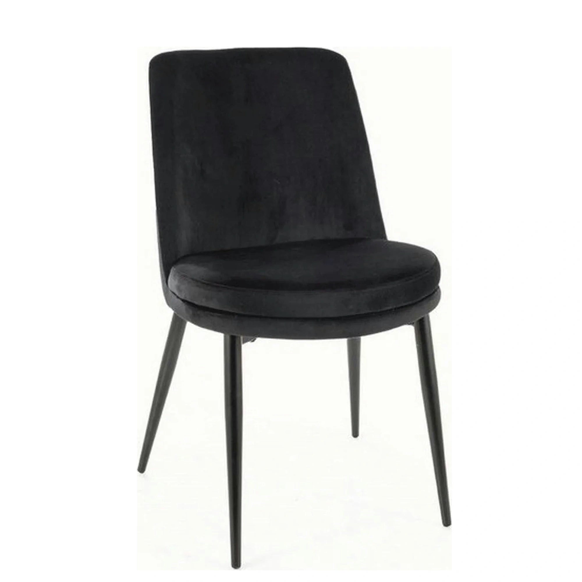 Scaun KAYLA, negru, stofa catifelata/metal, 49x46x84 cm