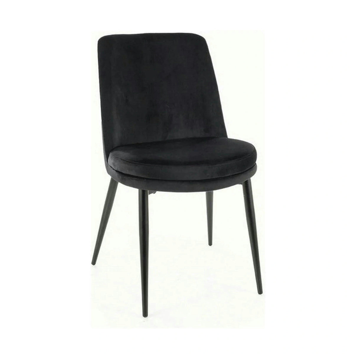Scaun KAYLA, negru, stofa catifelata/metal, 49x46x84 cm