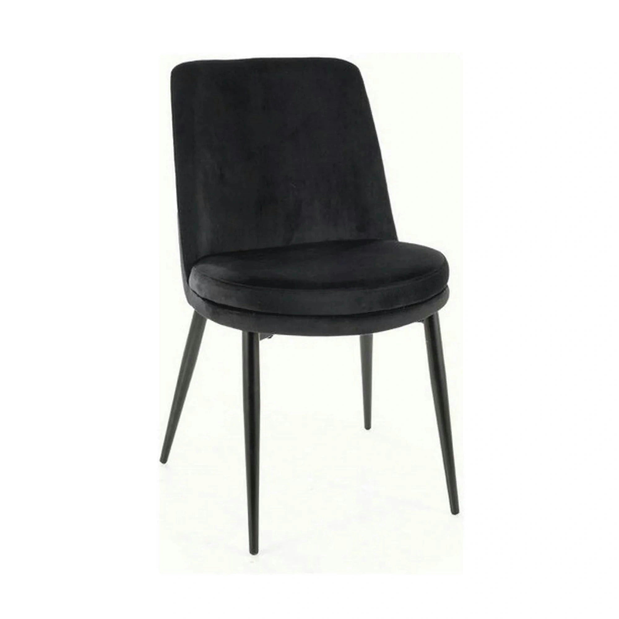 Scaun KAYLA, negru, stofa catifelata/metal, 49x46x84 cm
