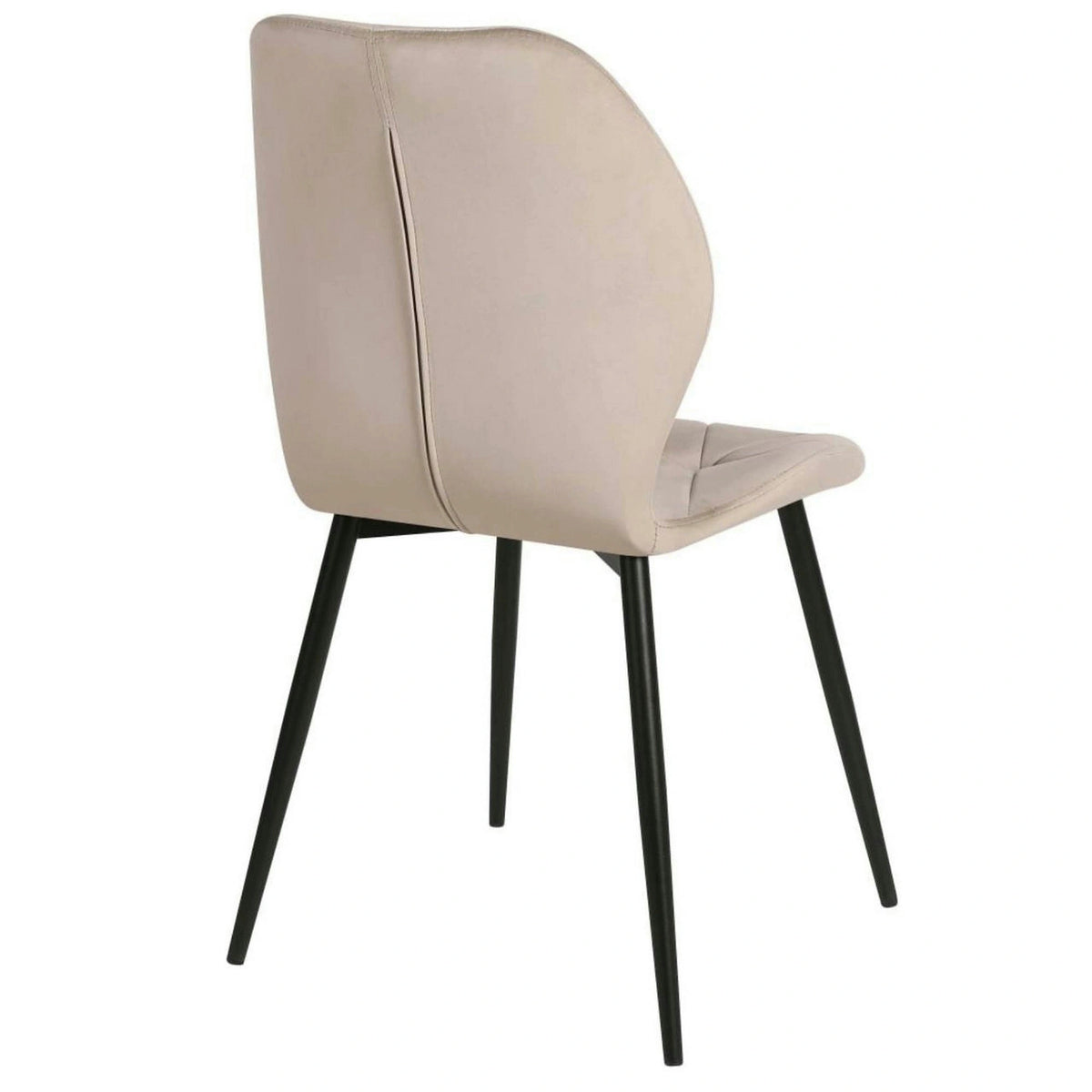 Scaun KEN, bej inchis/negru, stofa catifelata/metal, 47x55x87 cm