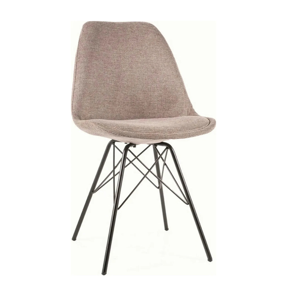 Scaun KEN, bej/negru, stofa clasica/metal, 49x40x85 cm