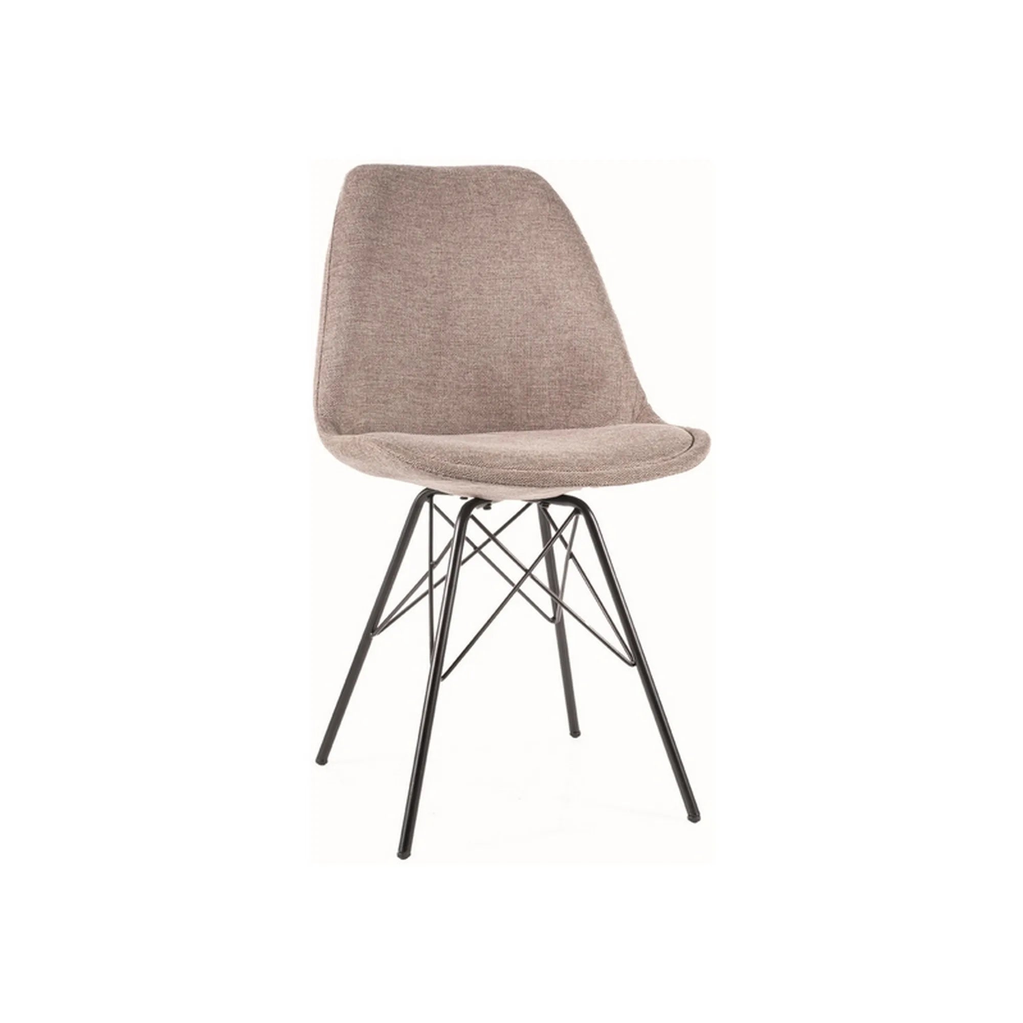 Scaun KEN, bej/negru, stofa clasica/metal, 49x40x85 cm