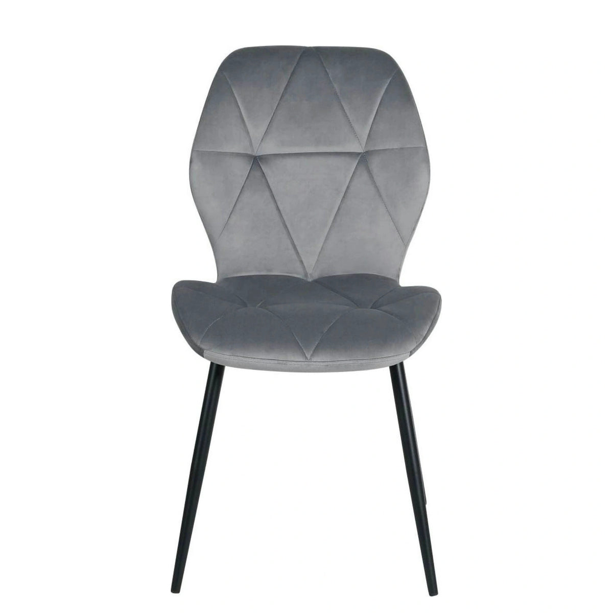 Scaun KEN, gri deschis/negru, stofa catifelata/metal, 47x55x87 cm