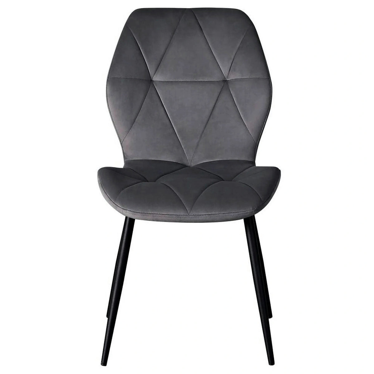 Scaun KEN, gri inchis/negru, stofa catifelata/metal, 47x55x87 cm