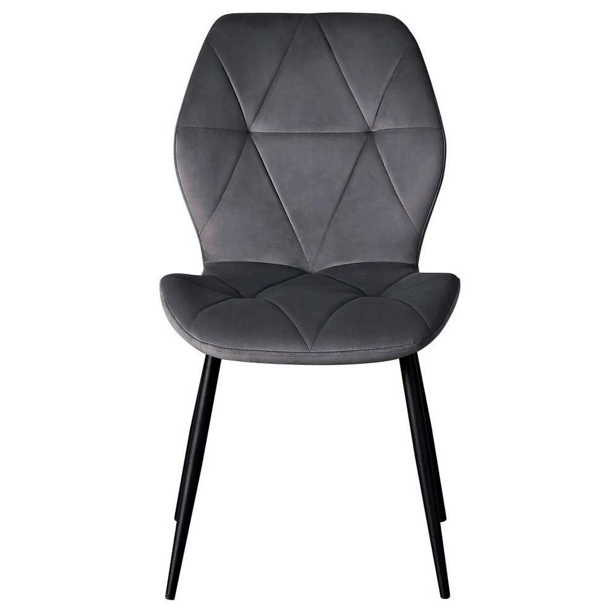 Scaun KEN, gri inchis/negru, stofa catifelata/metal, 47x55x87 cm