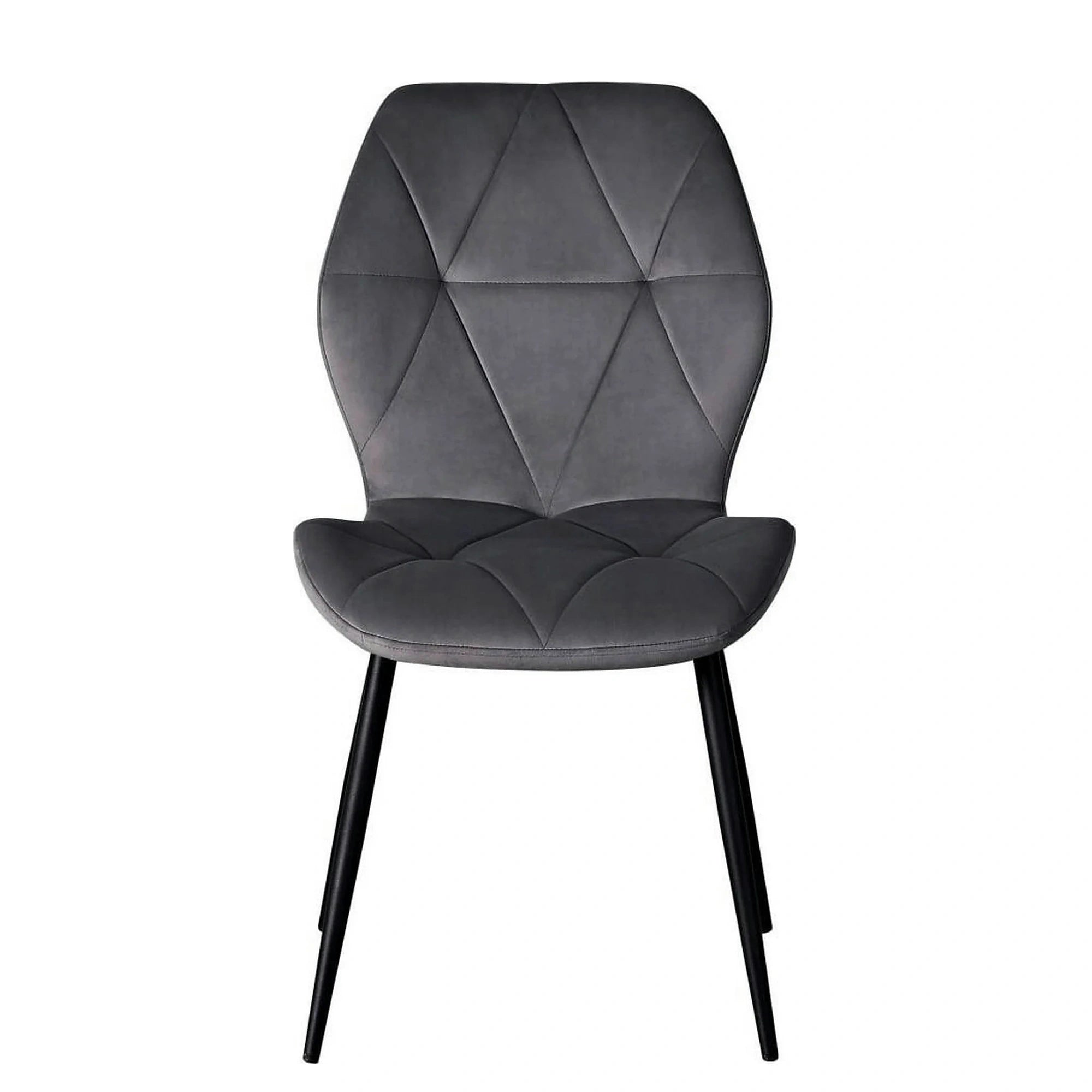 Scaun KEN, gri inchis/negru, stofa catifelata/metal, 47x55x87 cm