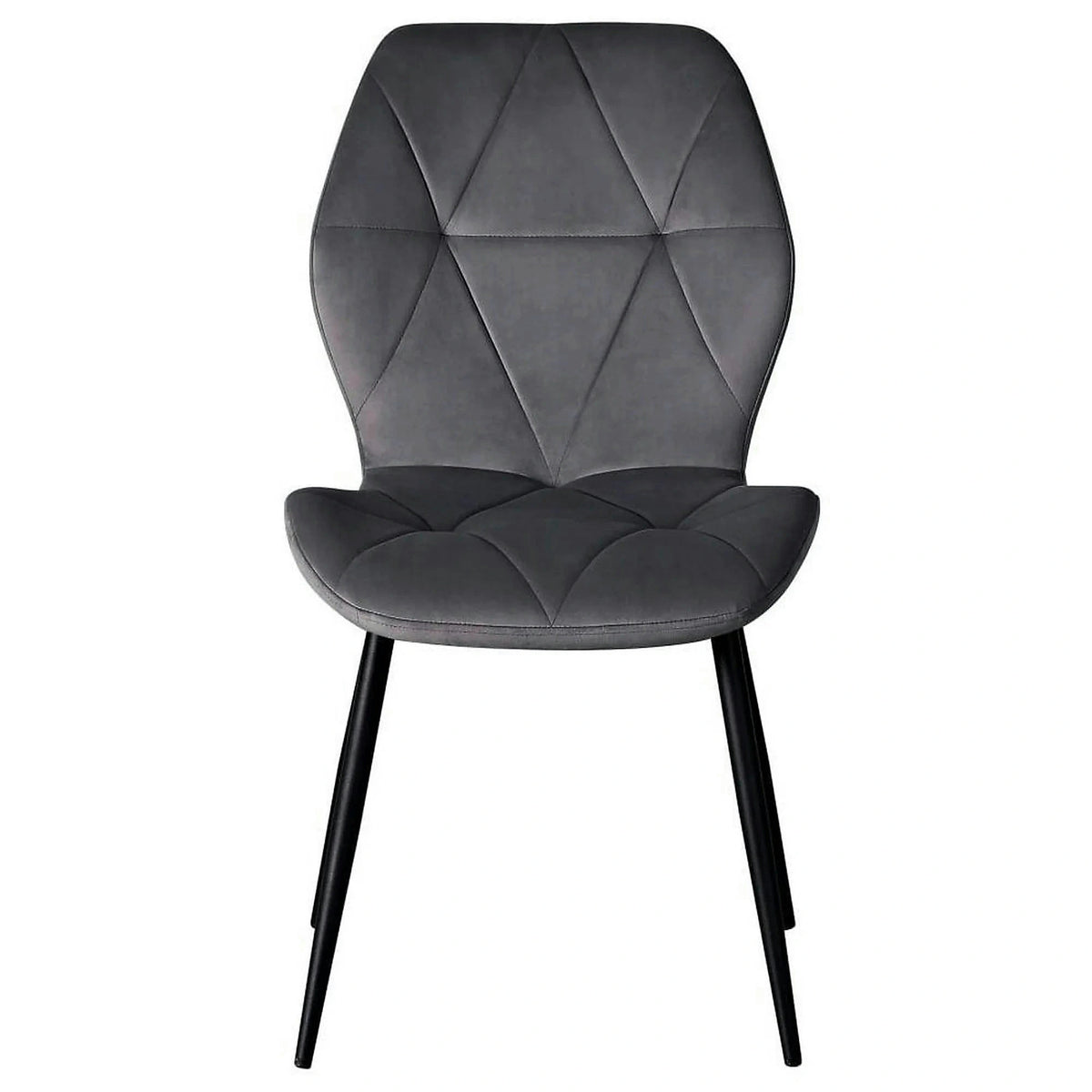 Scaun KEN, gri inchis/negru, stofa catifelata/metal, 47x55x87 cm
