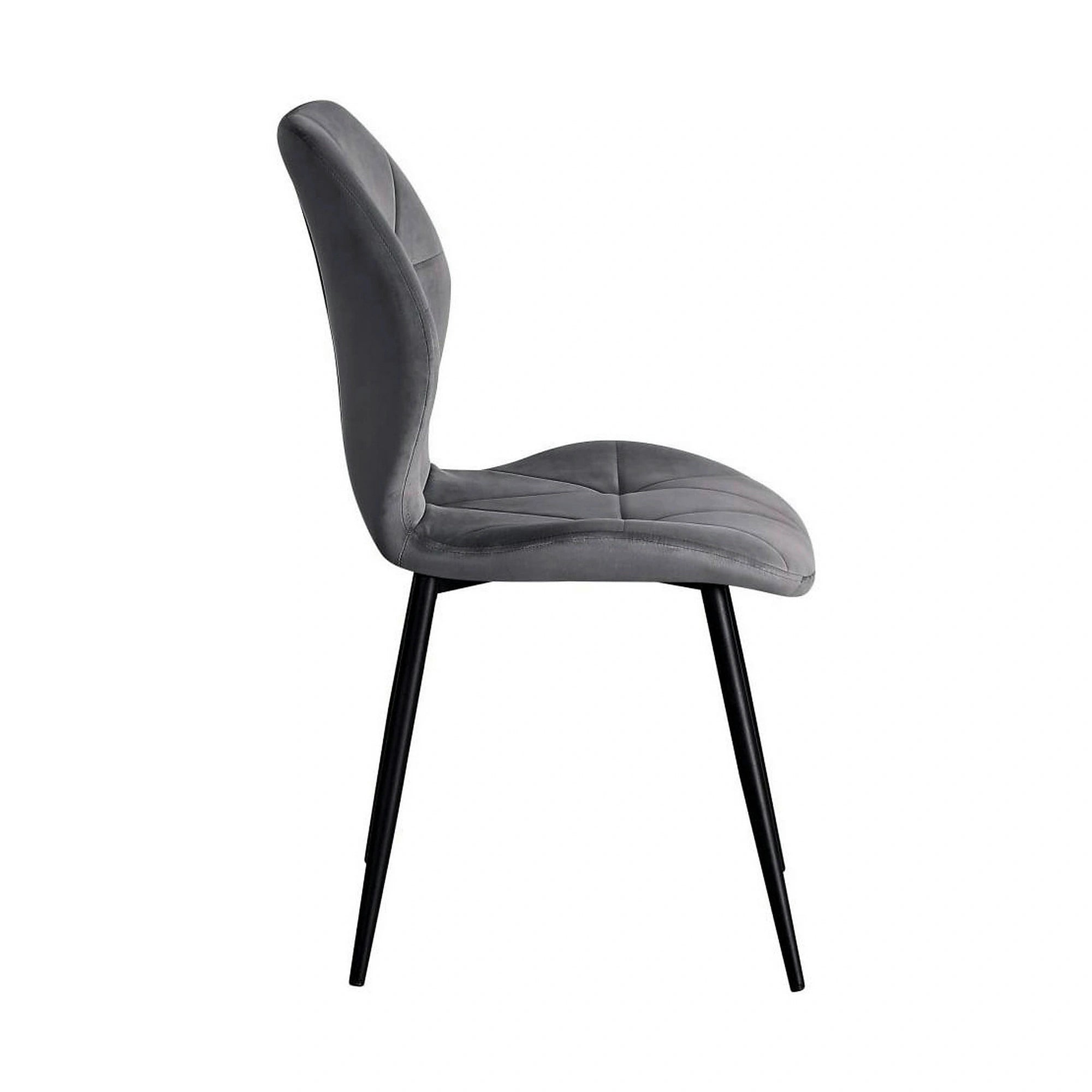 Scaun KEN, gri inchis/negru, stofa catifelata/metal, 47x55x87 cm