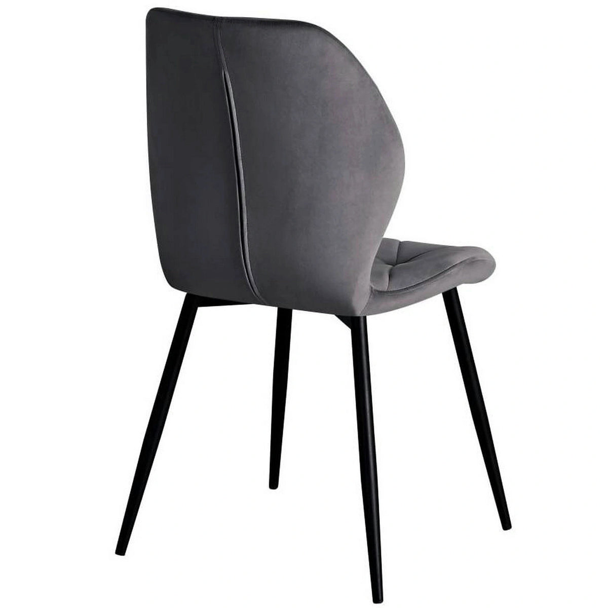 Scaun KEN, gri inchis/negru, stofa catifelata/metal, 47x55x87 cm