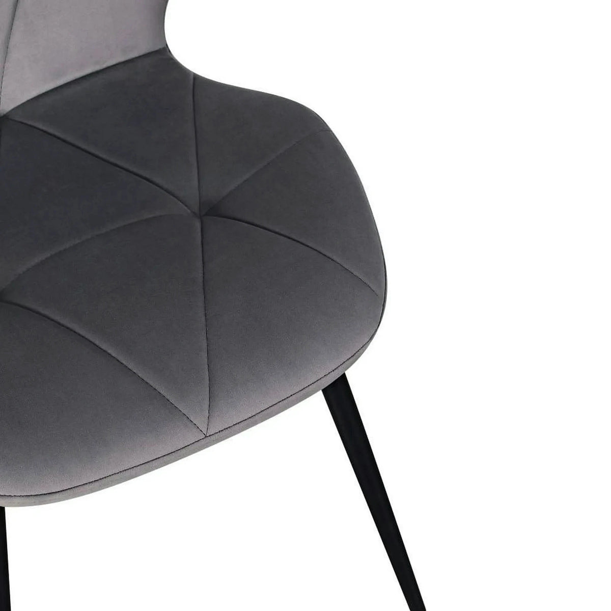 Scaun KEN, gri inchis/negru, stofa catifelata/metal, 47x55x87 cm