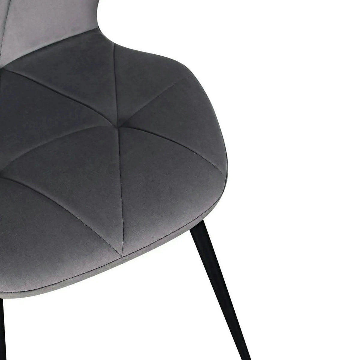 Scaun KEN, gri inchis/negru, stofa catifelata/metal, 47x55x87 cm