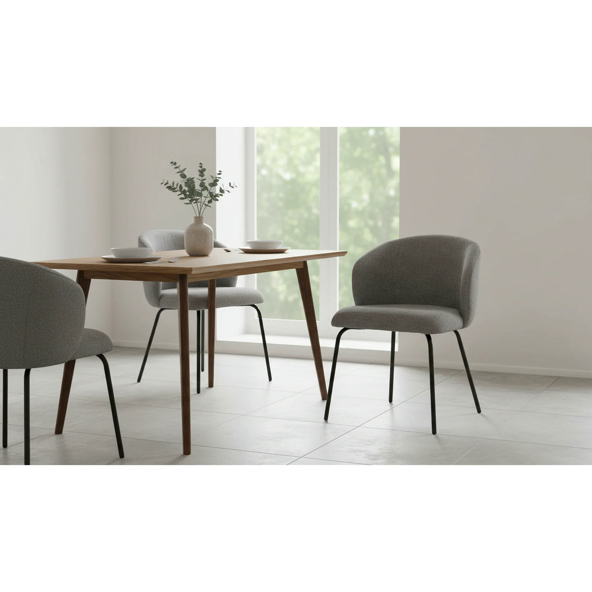 Scaun KEVIN, gri/negru, stofa clasica/metal, 57x44x79 cm