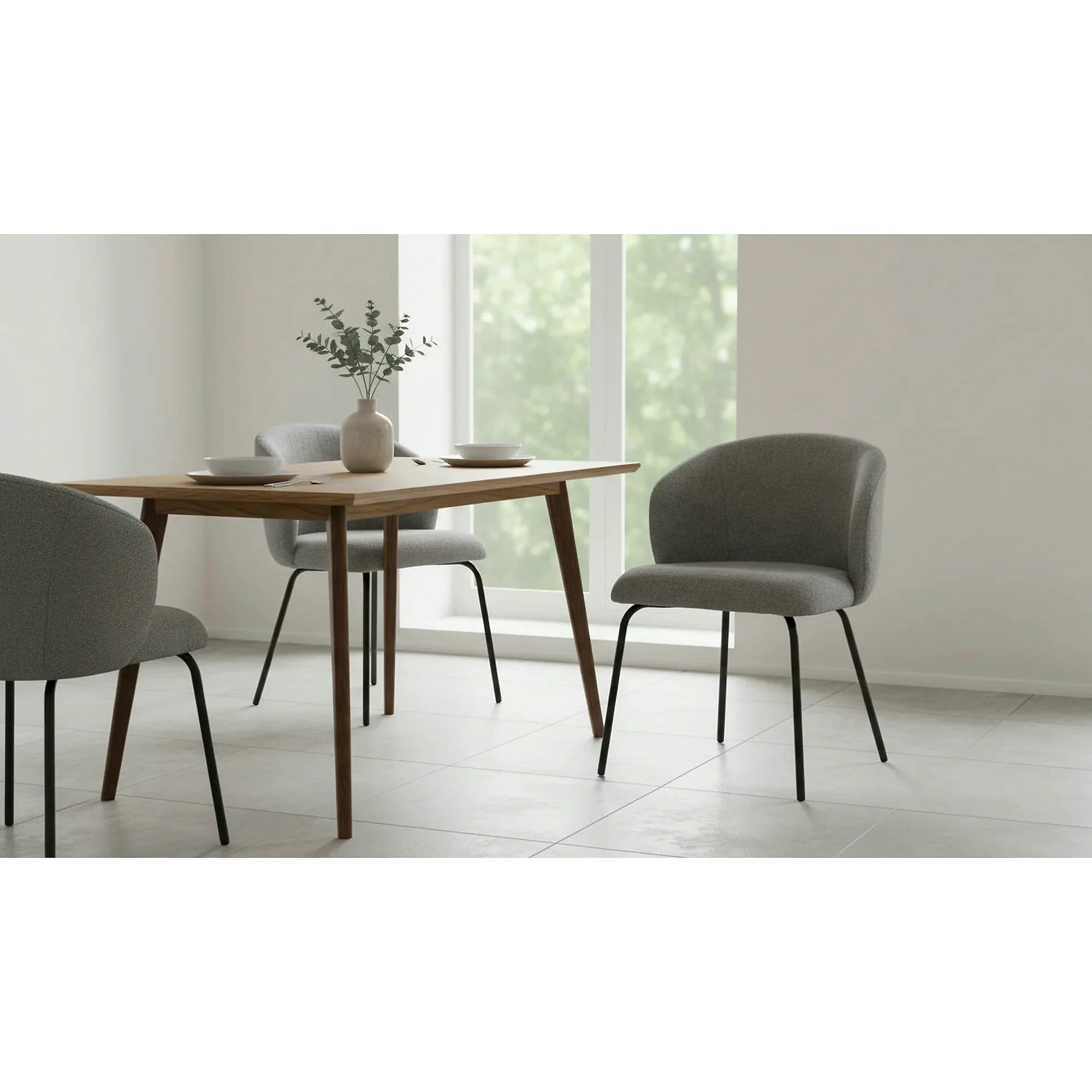 Scaun KEVIN, gri/negru, stofa clasica/metal, 57x44x79 cm