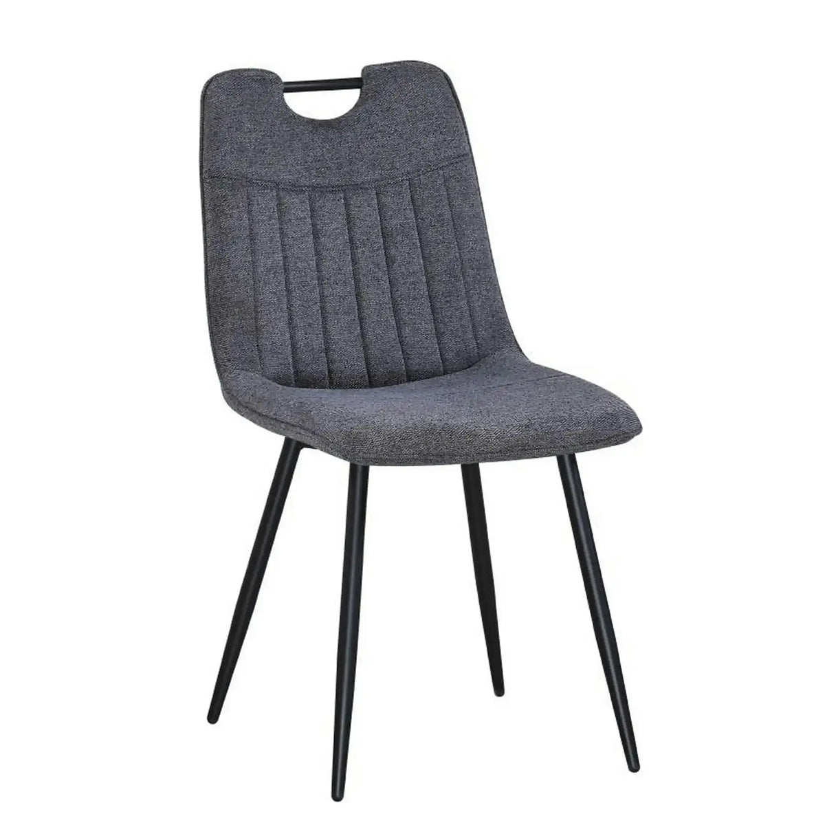 Scaun KIP, gri/negru, stofa clasica/metal, 45x59x89 cm