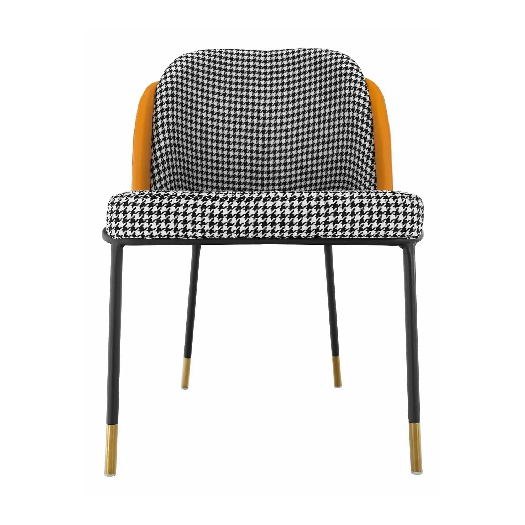 Scaun KIRNA, alb/negru/galben, stofa clasica/piele ecologica, 54x56x78 cm