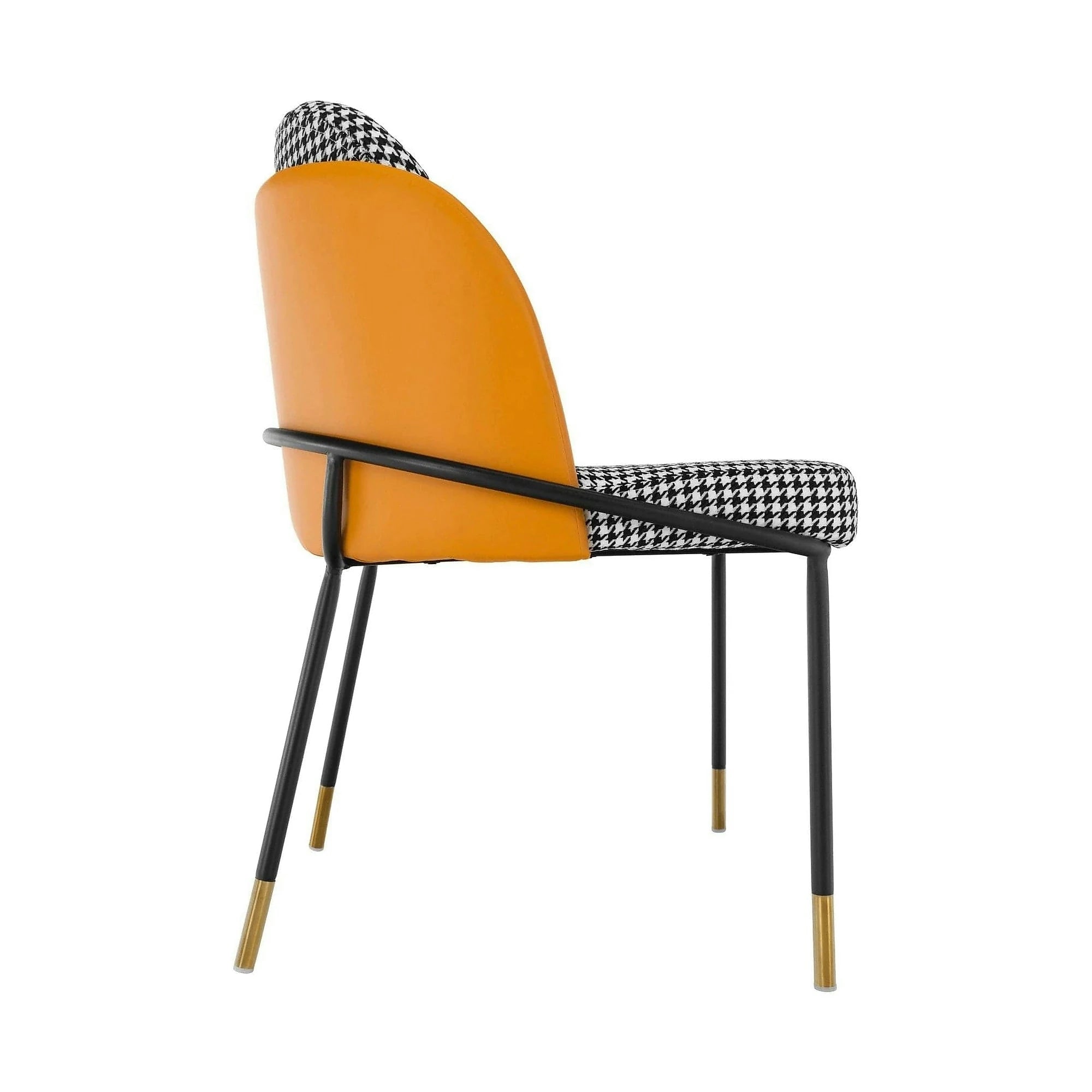 Scaun KIRNA, alb/negru/galben, stofa clasica/piele ecologica, 54x56x78 cm