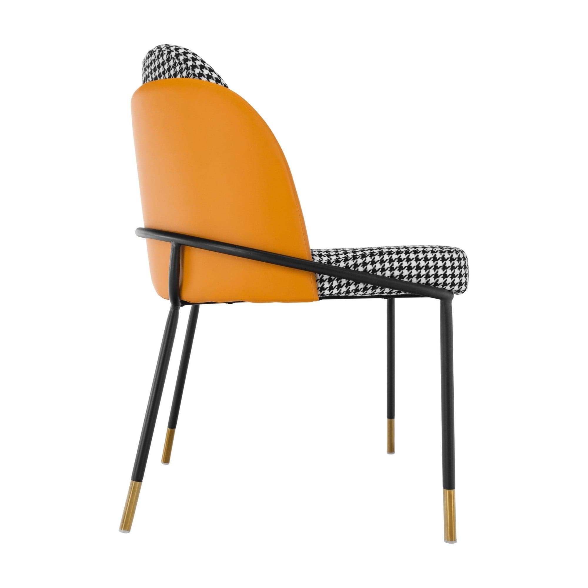 Scaun KIRNA, alb/negru/galben, stofa clasica/piele ecologica, 54x56x78 cm