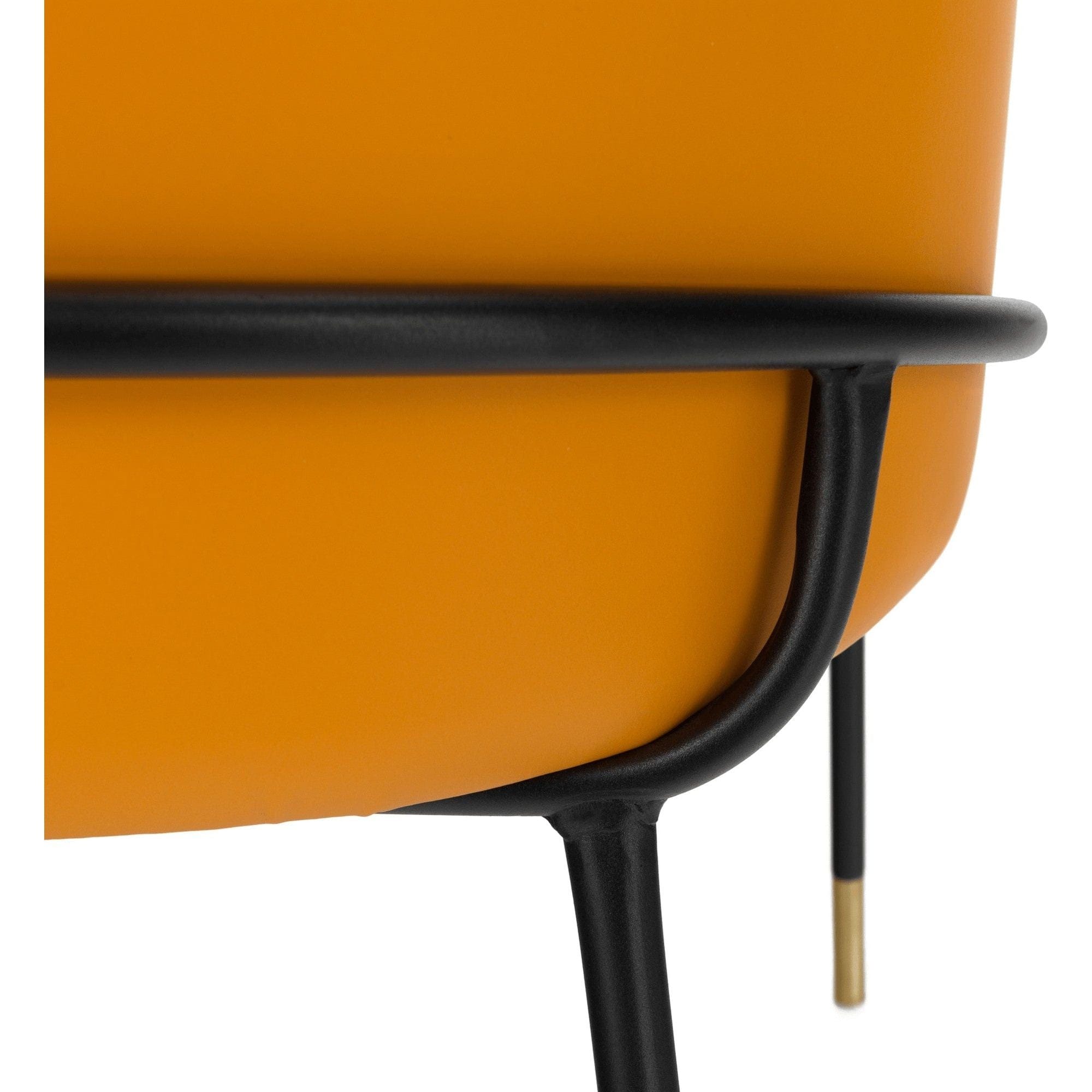 Scaun KIRNA, alb/negru/galben, stofa clasica/piele ecologica, 54x56x78 cm