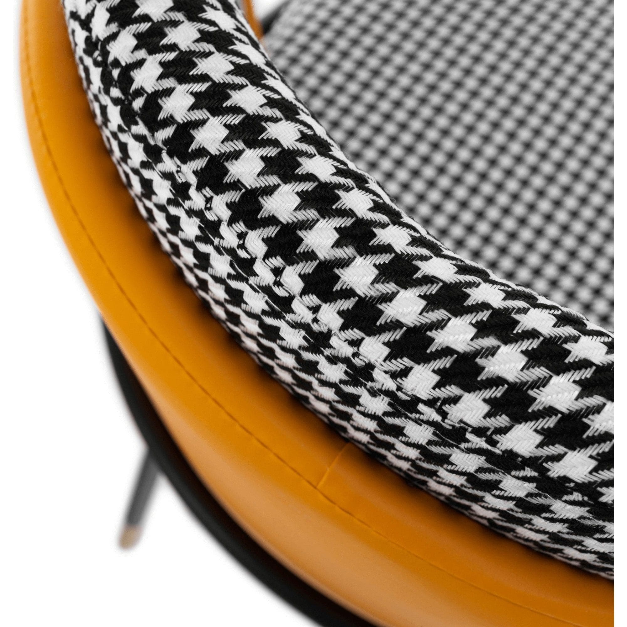 Scaun KIRNA, alb/negru/galben, stofa clasica/piele ecologica, 54x56x78 cm