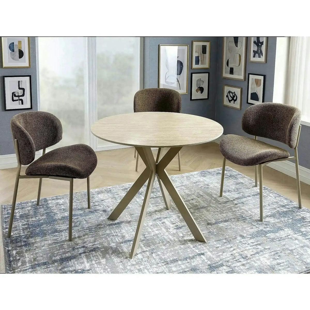 Scaun KISO, cappuccino/cașmir, stofă/metal, 59x46x81 cm