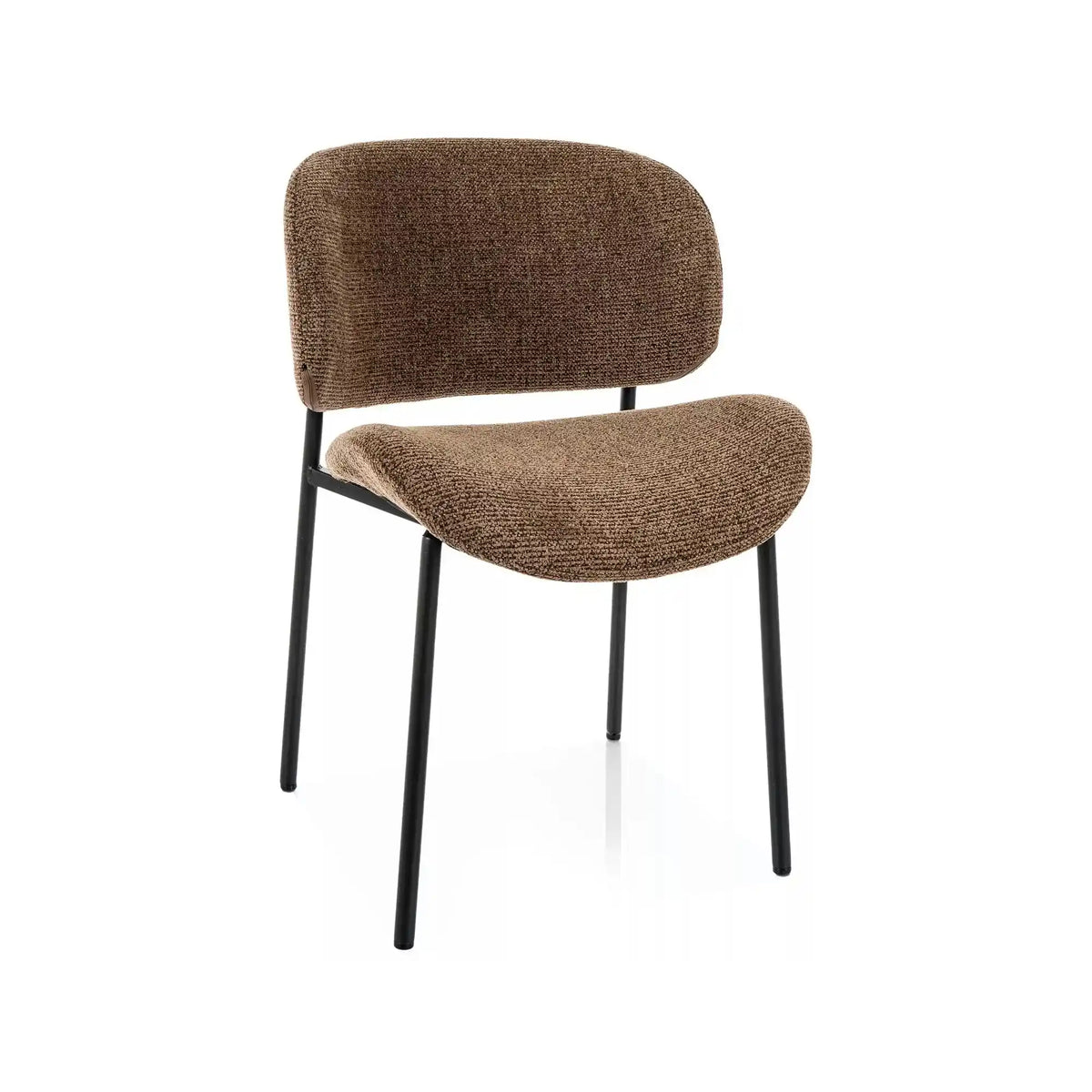 Scaun KISO, cappuccino/negru, stofă/metal, 59x46x81 cm