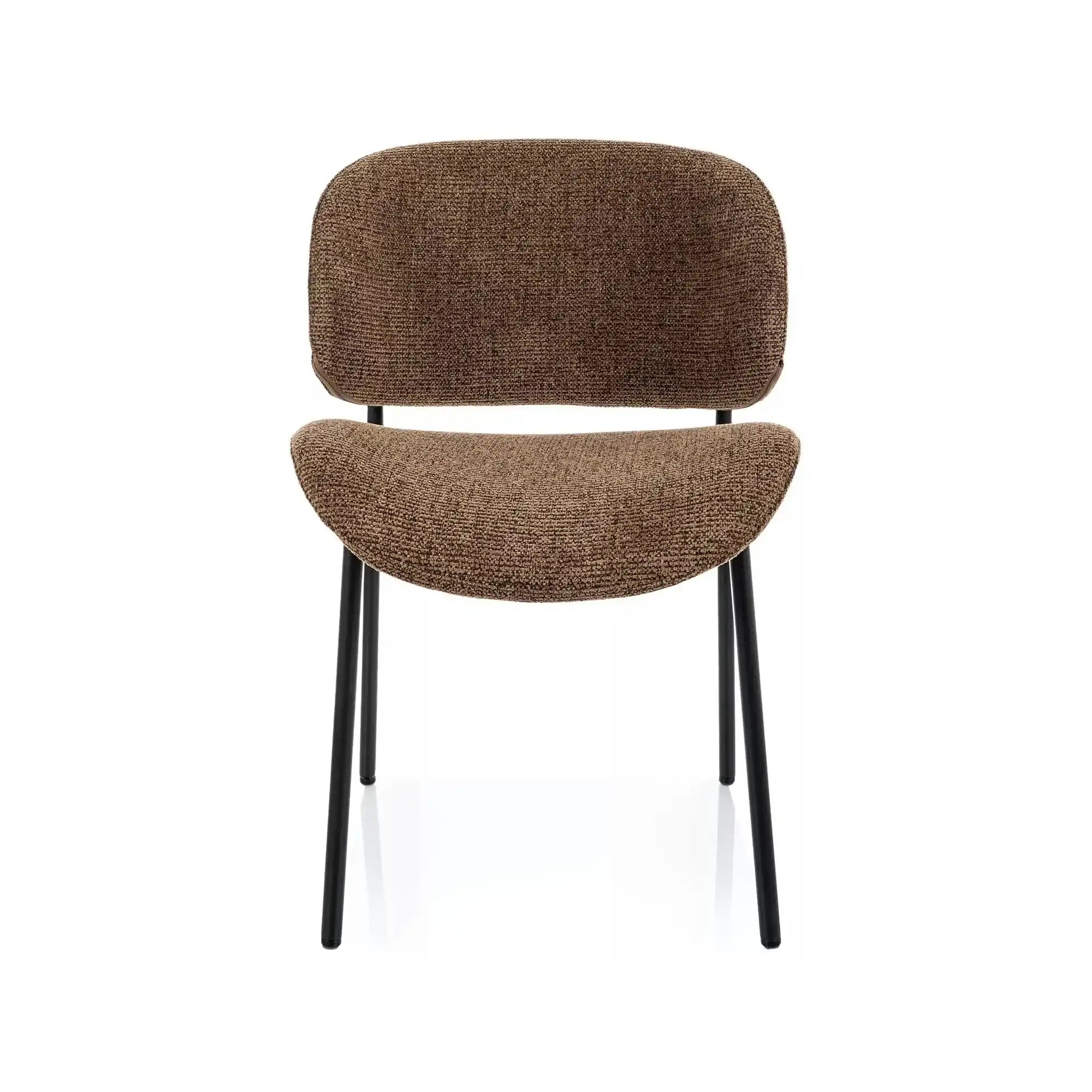 Scaun KISO, cappuccino/negru, stofă/metal, 59x46x81 cm