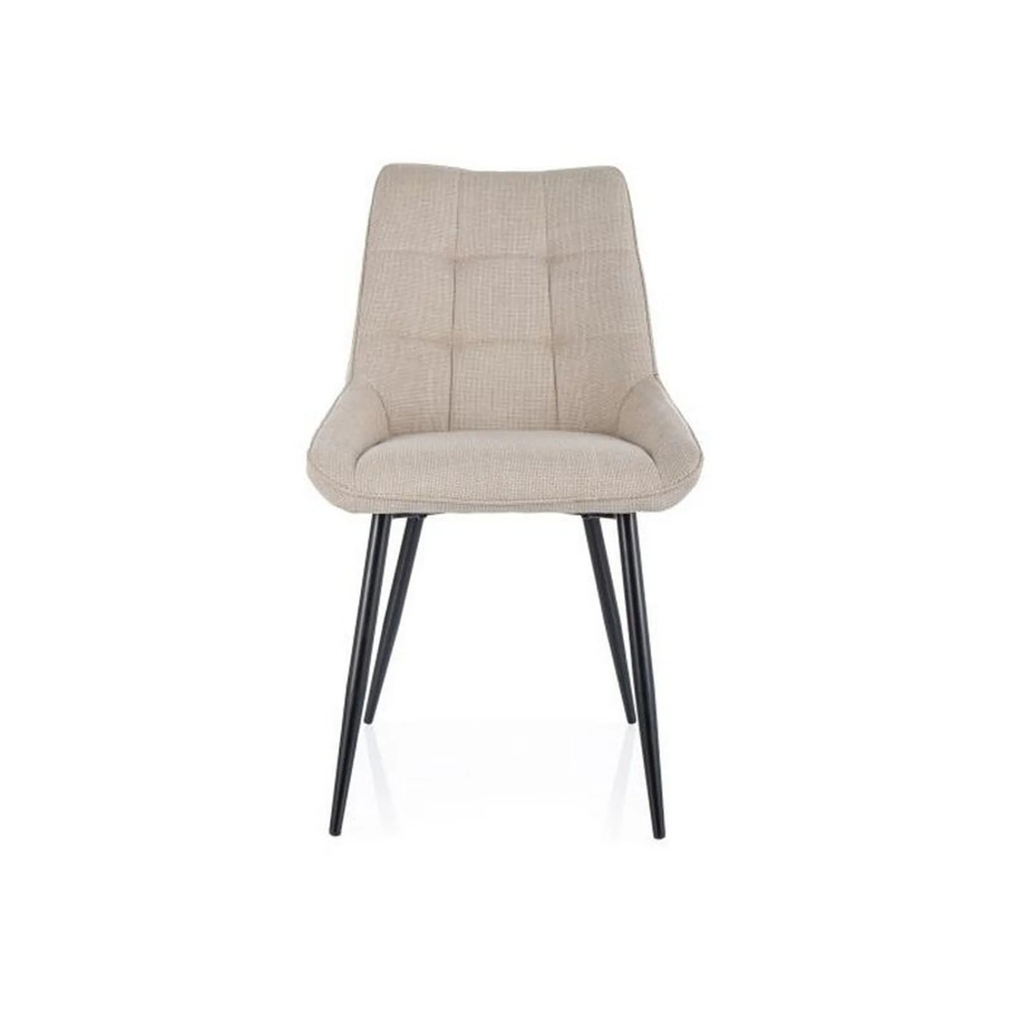 Scaun KLIF, bej deschis/negru, stofa clasica/metal, 50x42x88 cm