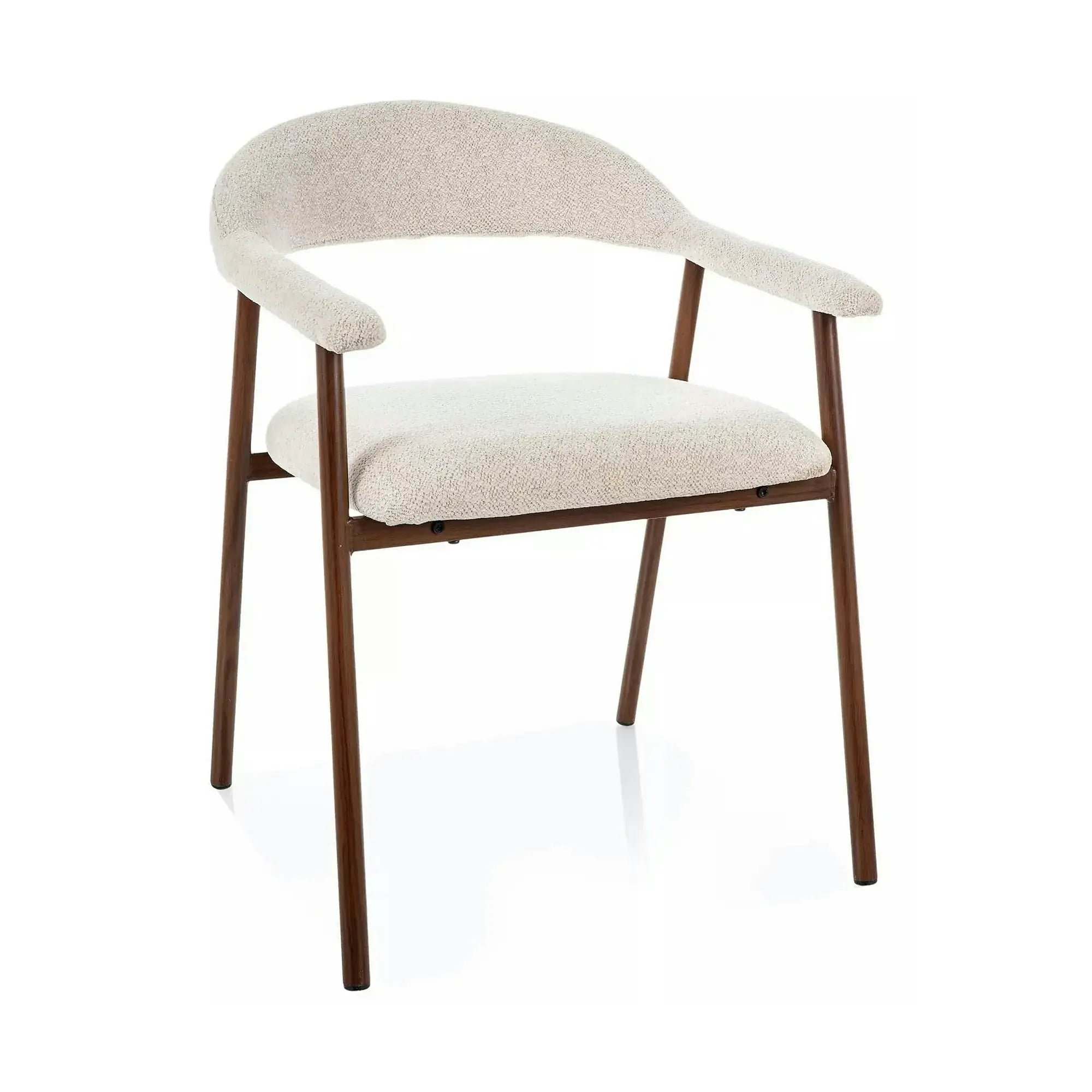 Scaun LAGOS D, bej deschis/nuc, stofă/metal, 57x47x76 cm