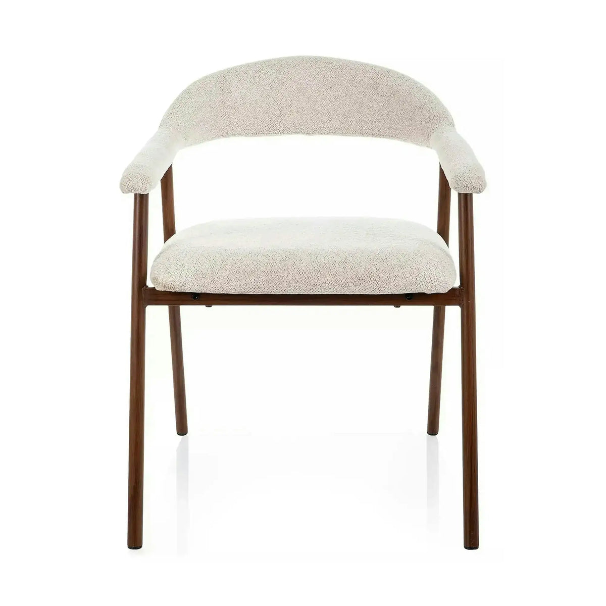 Scaun LAGOS D, bej deschis/nuc, stofă/metal, 57x47x76 cm