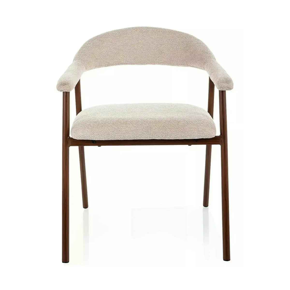 Scaun LAGOS D, bej/nuc, stofă/metal, 57x47x76 cm