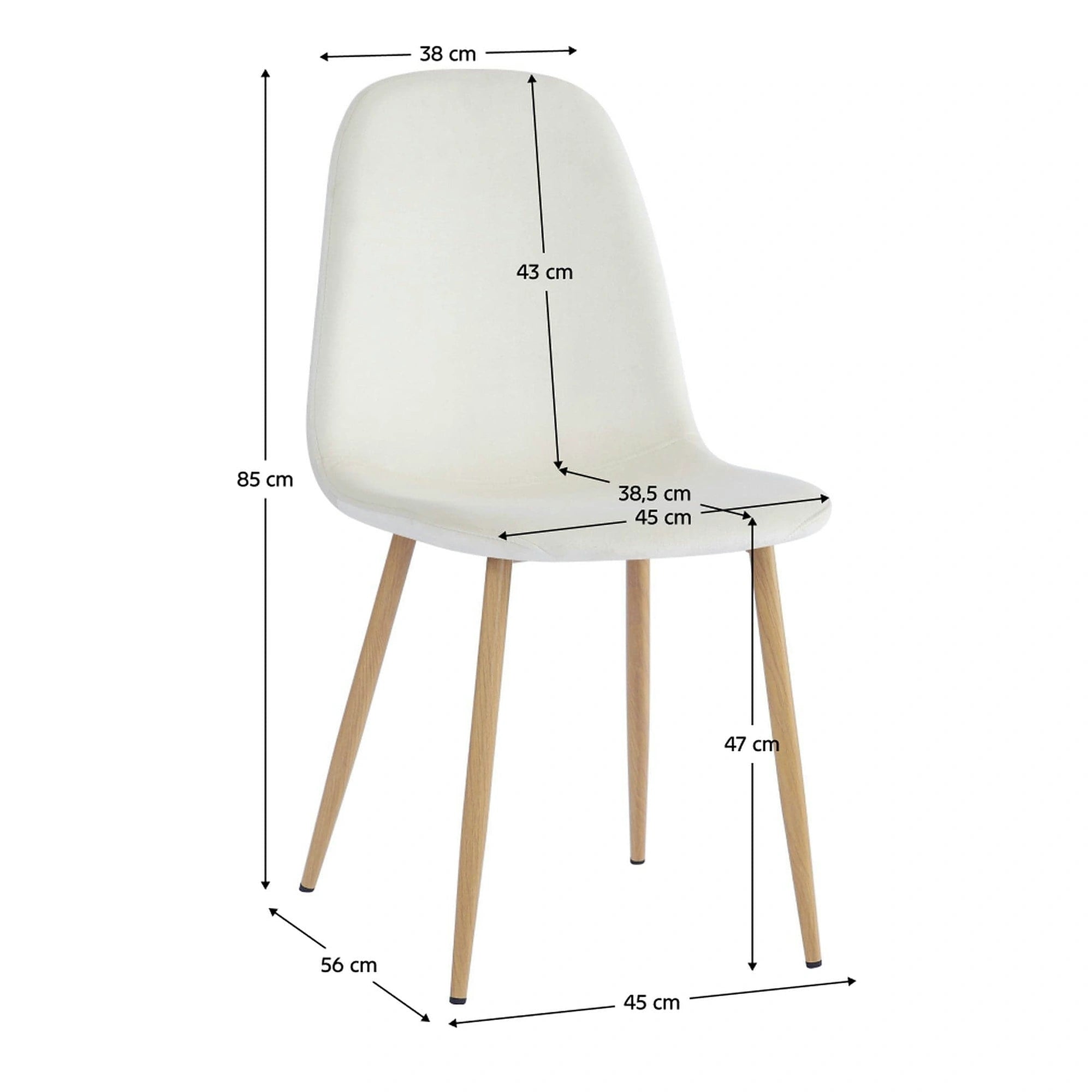 Scaun LEGA NEW, bej/fag, stofa/metal, 45x56x85 cm