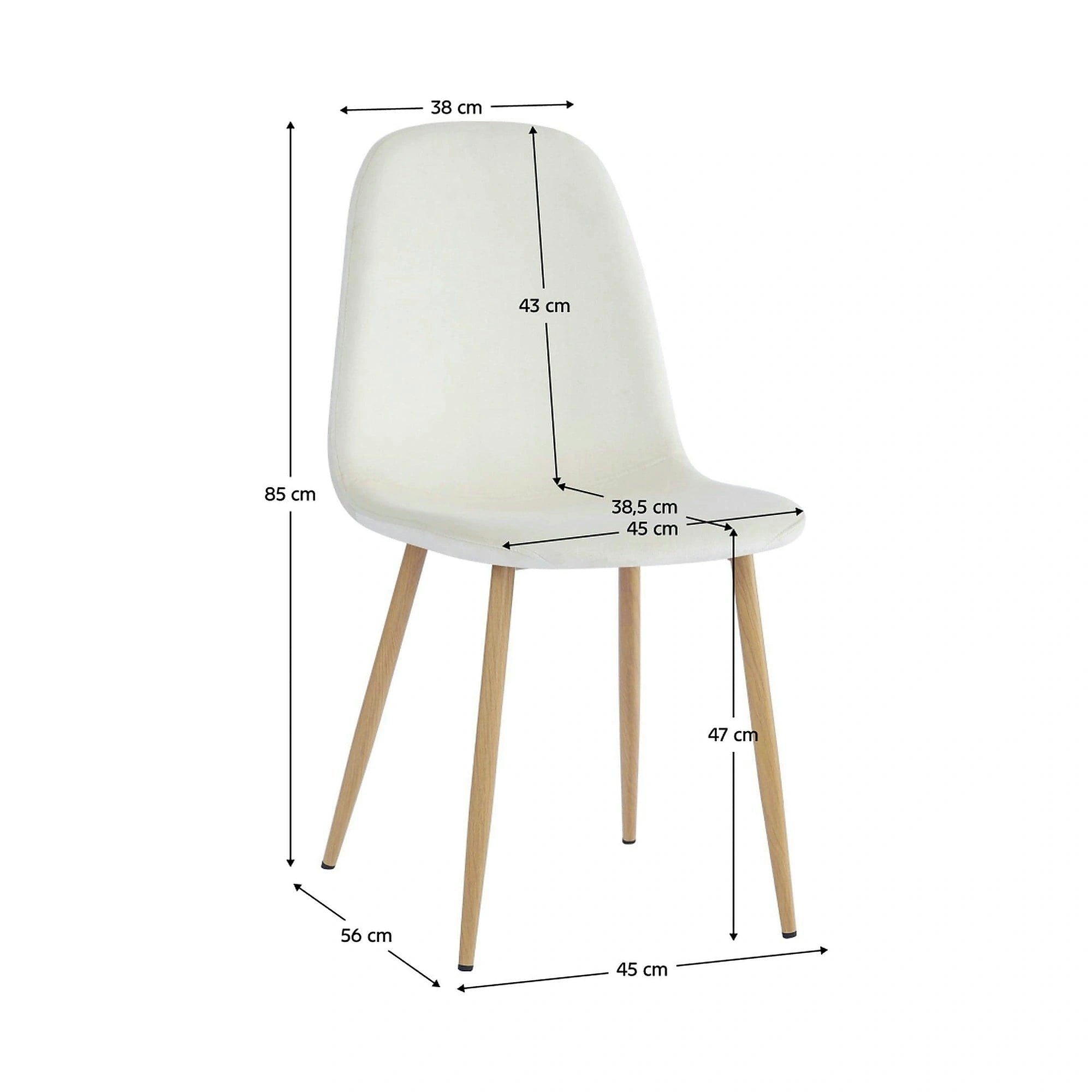 Scaun LEGA NEW, bej/fag, stofa/metal, 45x56x85 cm