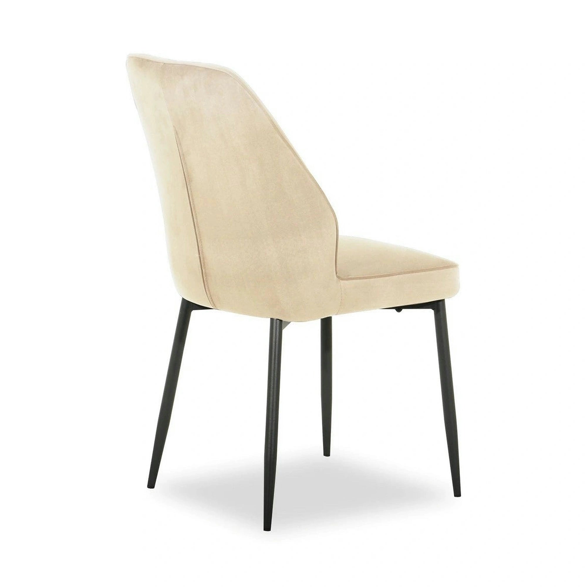Scaun LEX, bej/negru, stofa catifelata/metal, 47x60x89 cm