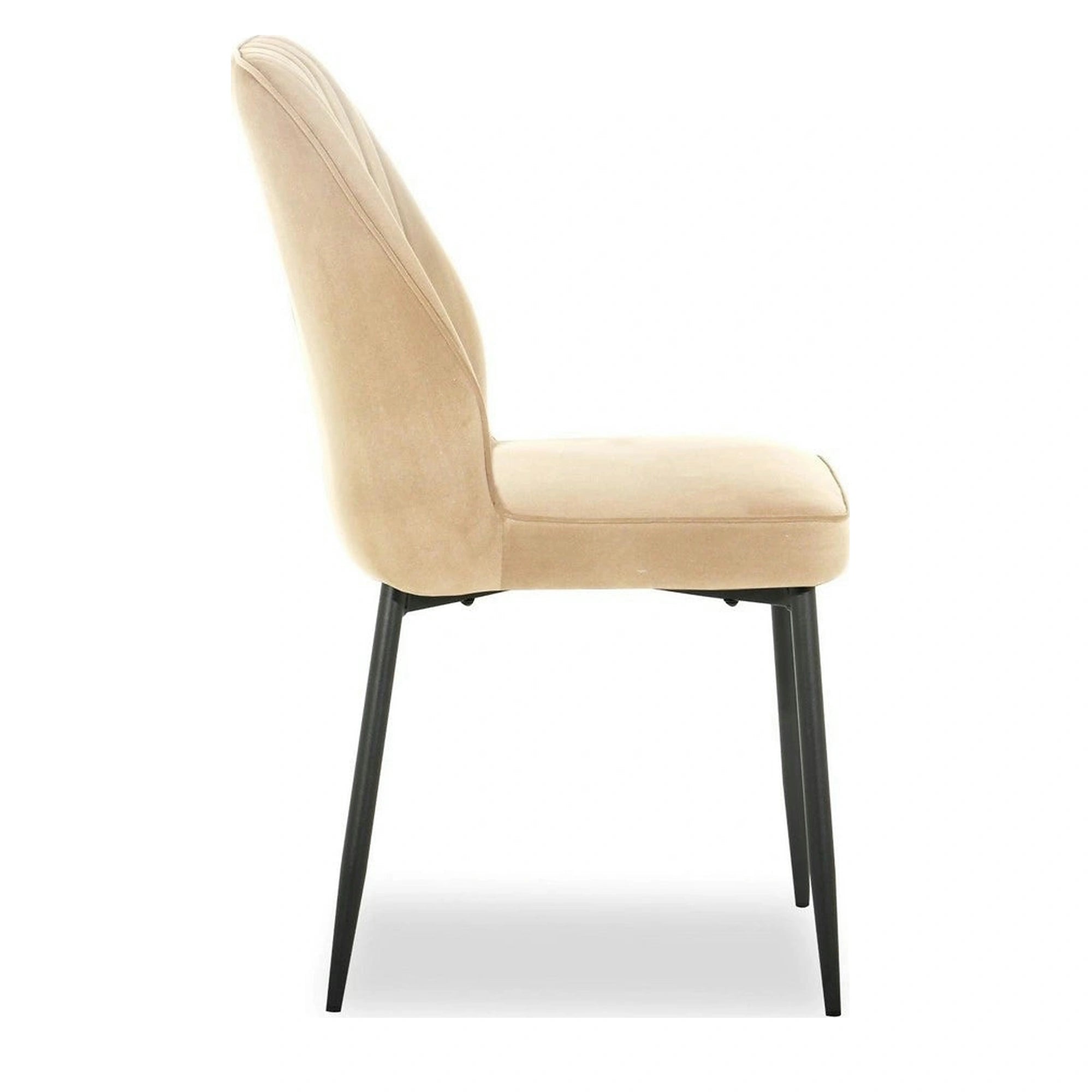 Scaun LEX, bej/negru, stofa catifelata/metal, 47x60x89 cm