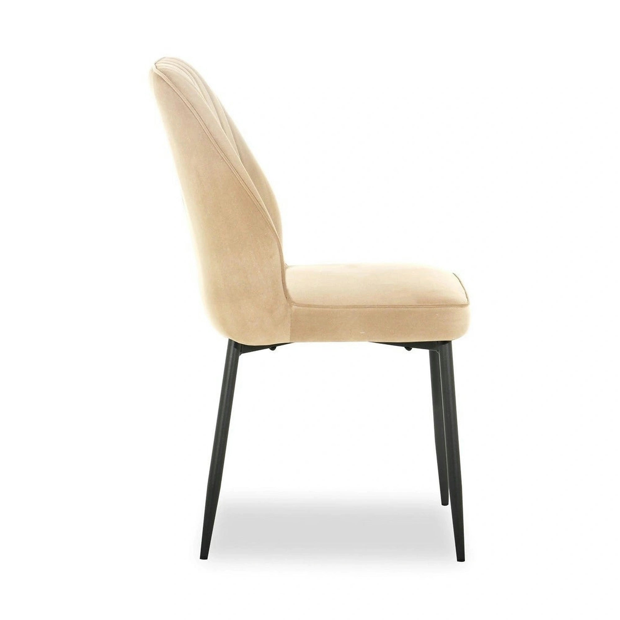 Scaun LEX, bej/negru, stofa catifelata/metal, 47x60x89 cm