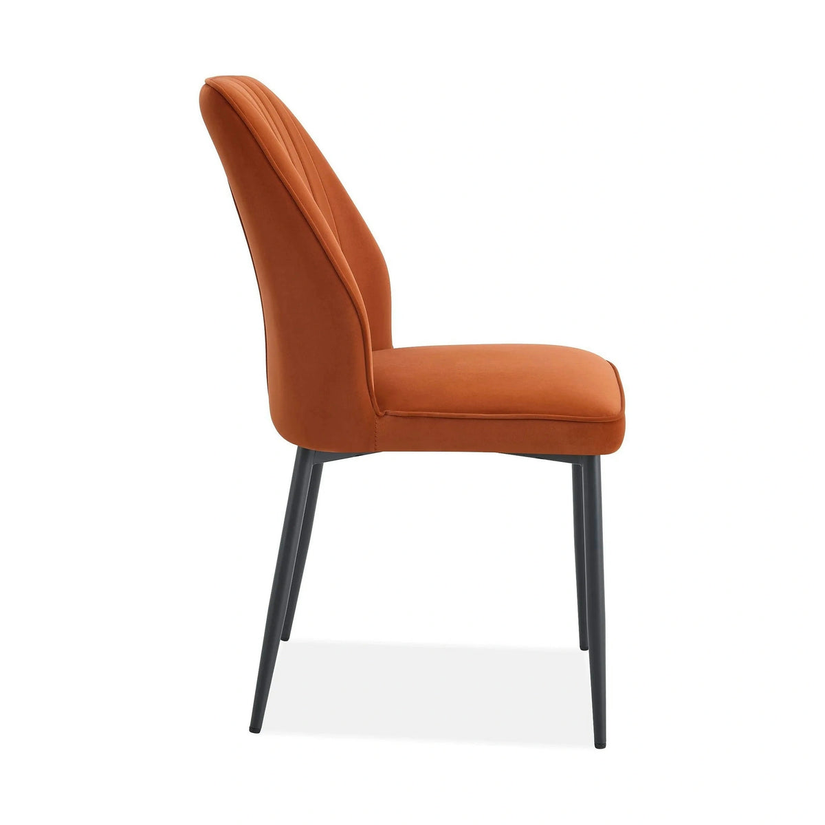 Scaun LEX, caramiziu/negru, stofa catifelata/metal, 47x60x89 cm