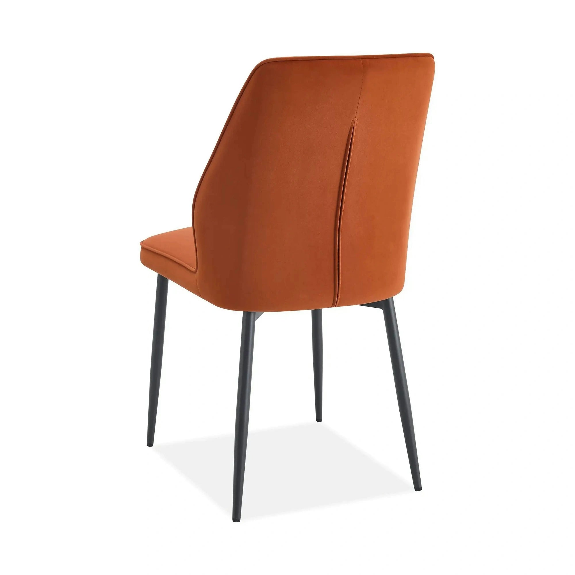 Scaun LEX, caramiziu/negru, stofa catifelata/metal, 47x60x89 cm