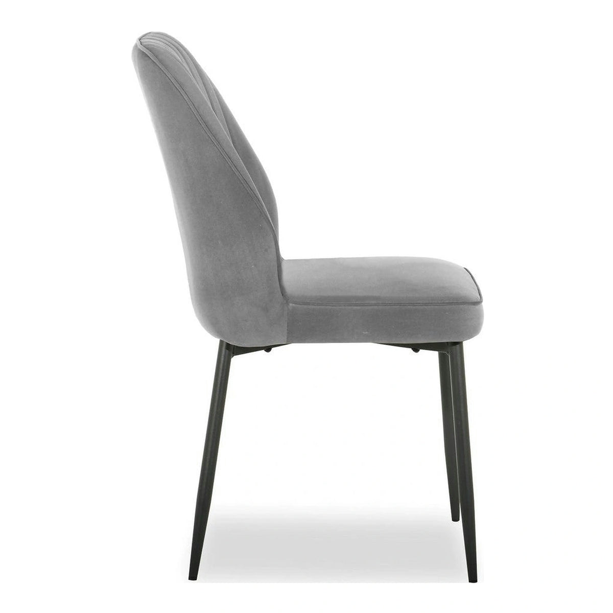 Scaun LEX, gri deschis/negru, stofa catifelata/metal, 47x60x89 cm