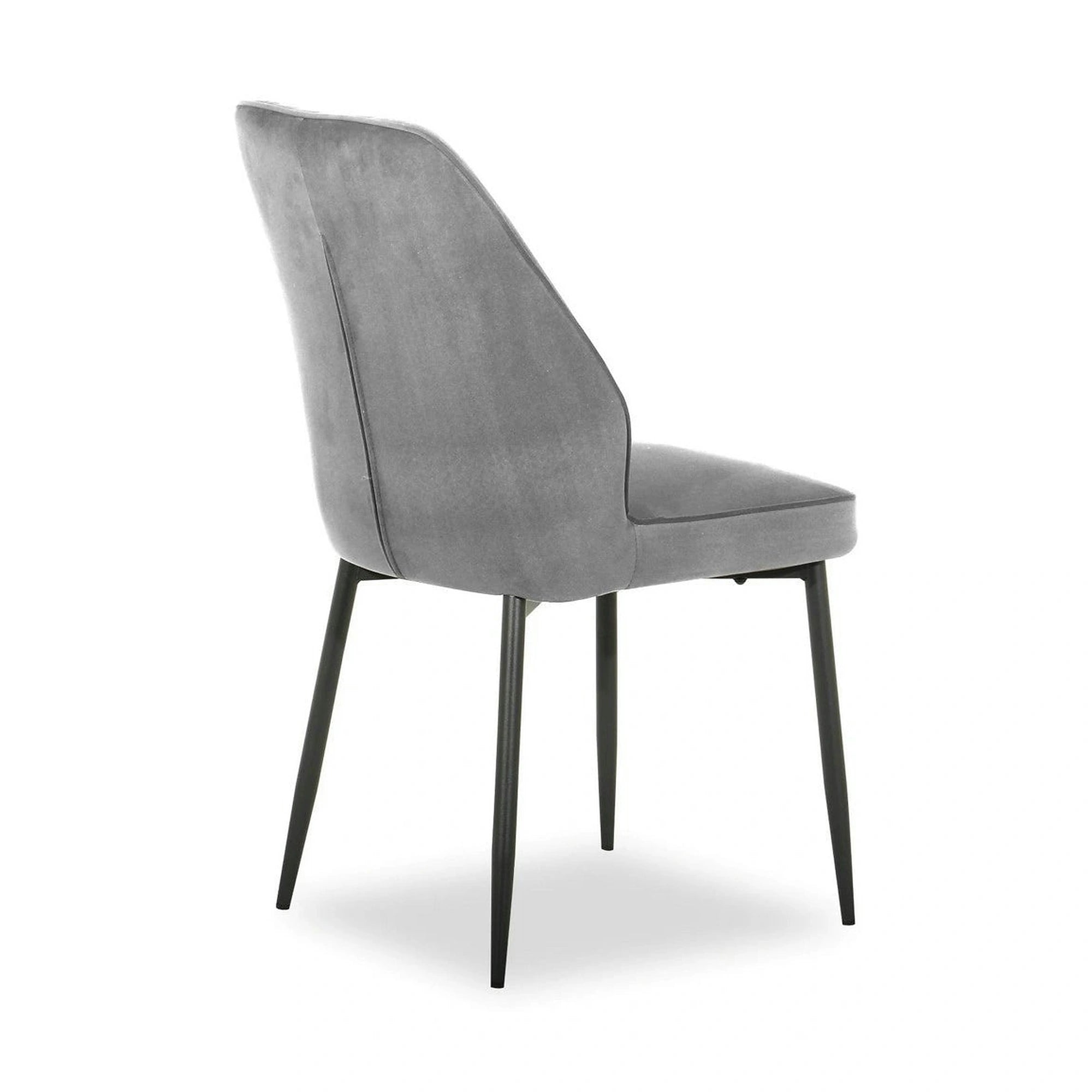 Scaun LEX, gri deschis/negru, stofa catifelata/metal, 47x60x89 cm